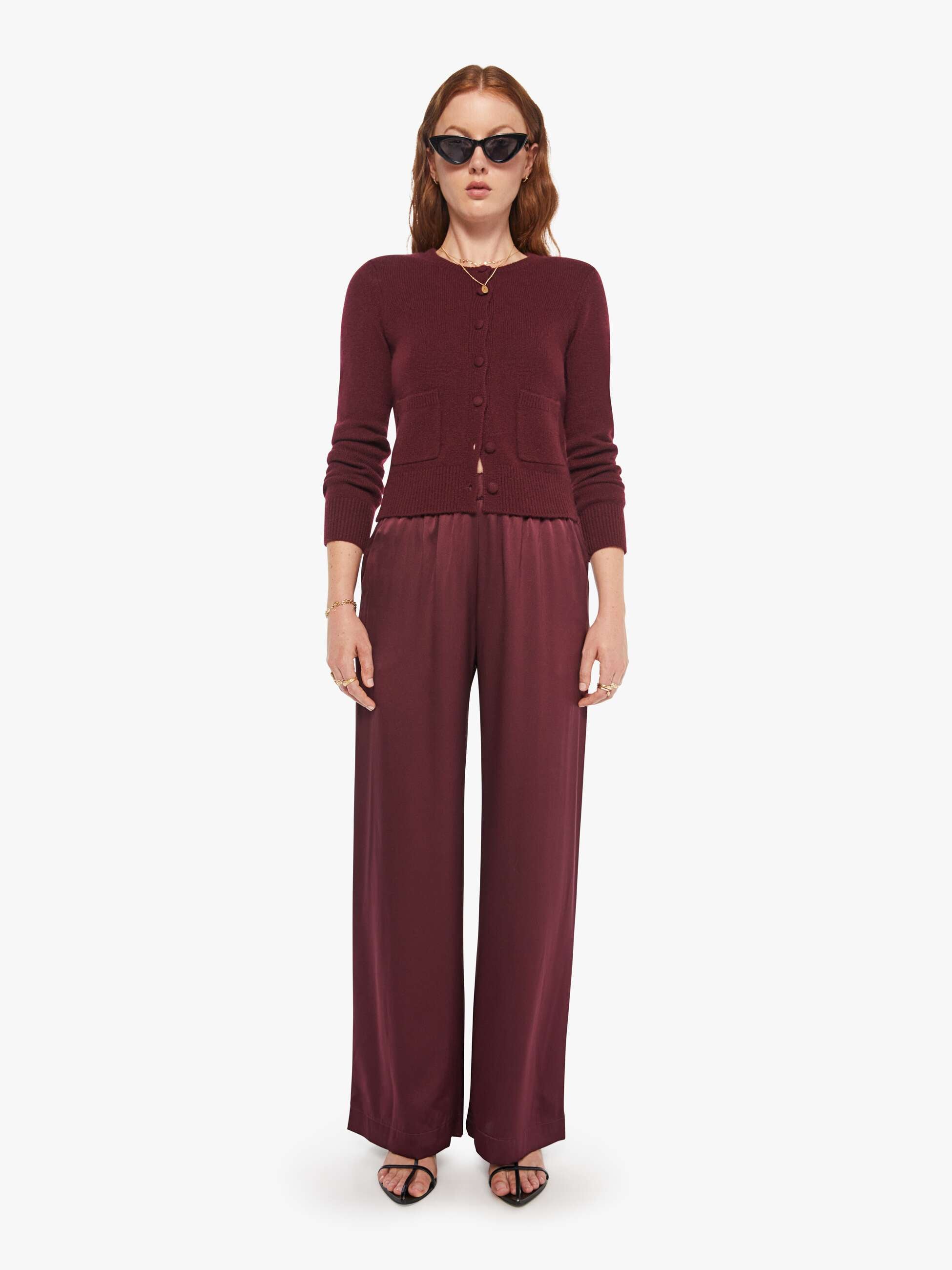 Brands SABLYN Emilia Cardigan | Mother Denim BORDEAUX