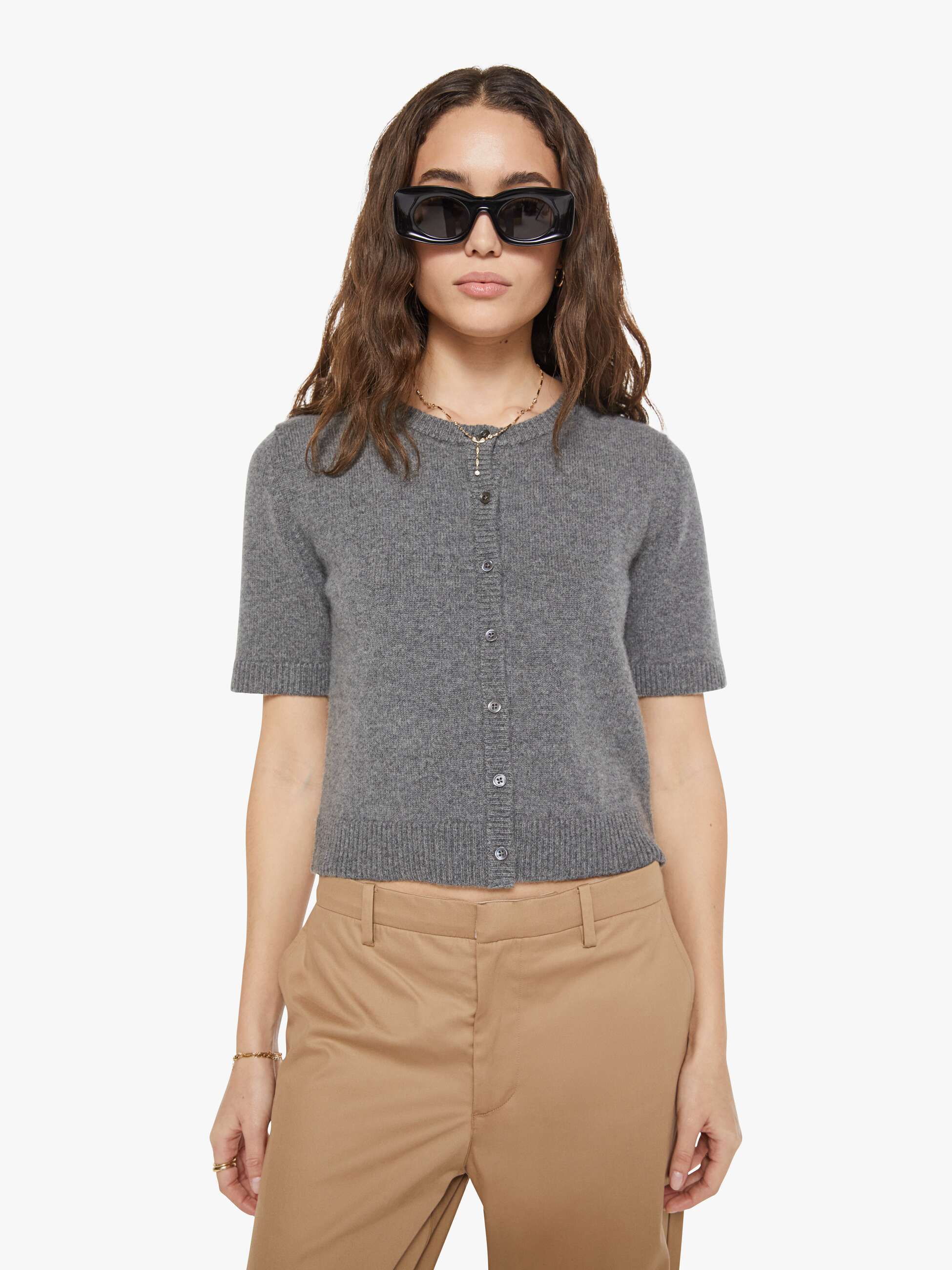 Brands SPRWMN Anita Cardigan | Mother Denim Grey