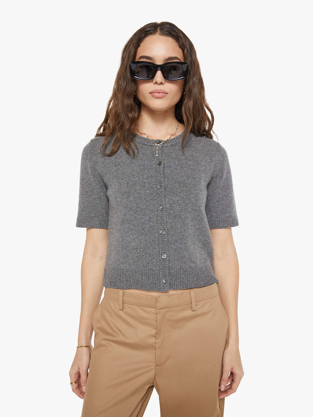 Brands SPRWMN Anita Cardigan | Mother Denim Grey