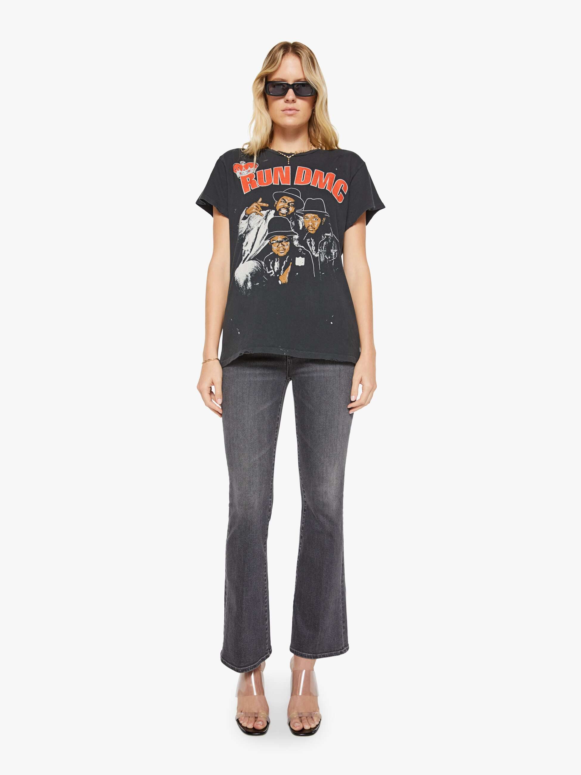 Brands MadeWorn Run DMC Tee | Mother Denim Black (Charcoal)