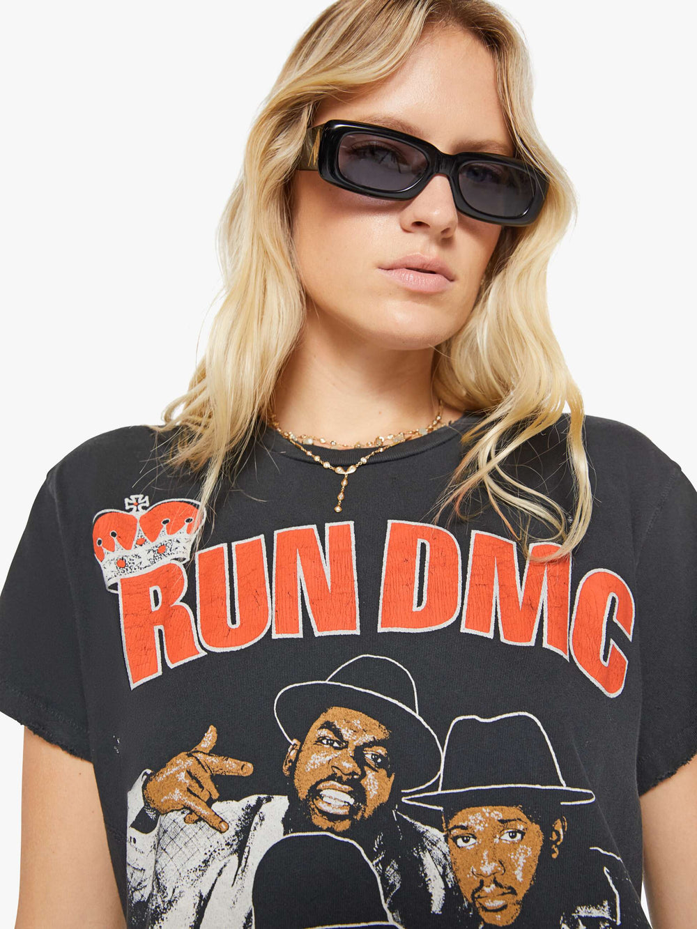 Brands MadeWorn Run DMC Tee | Mother Denim Black (Charcoal)
