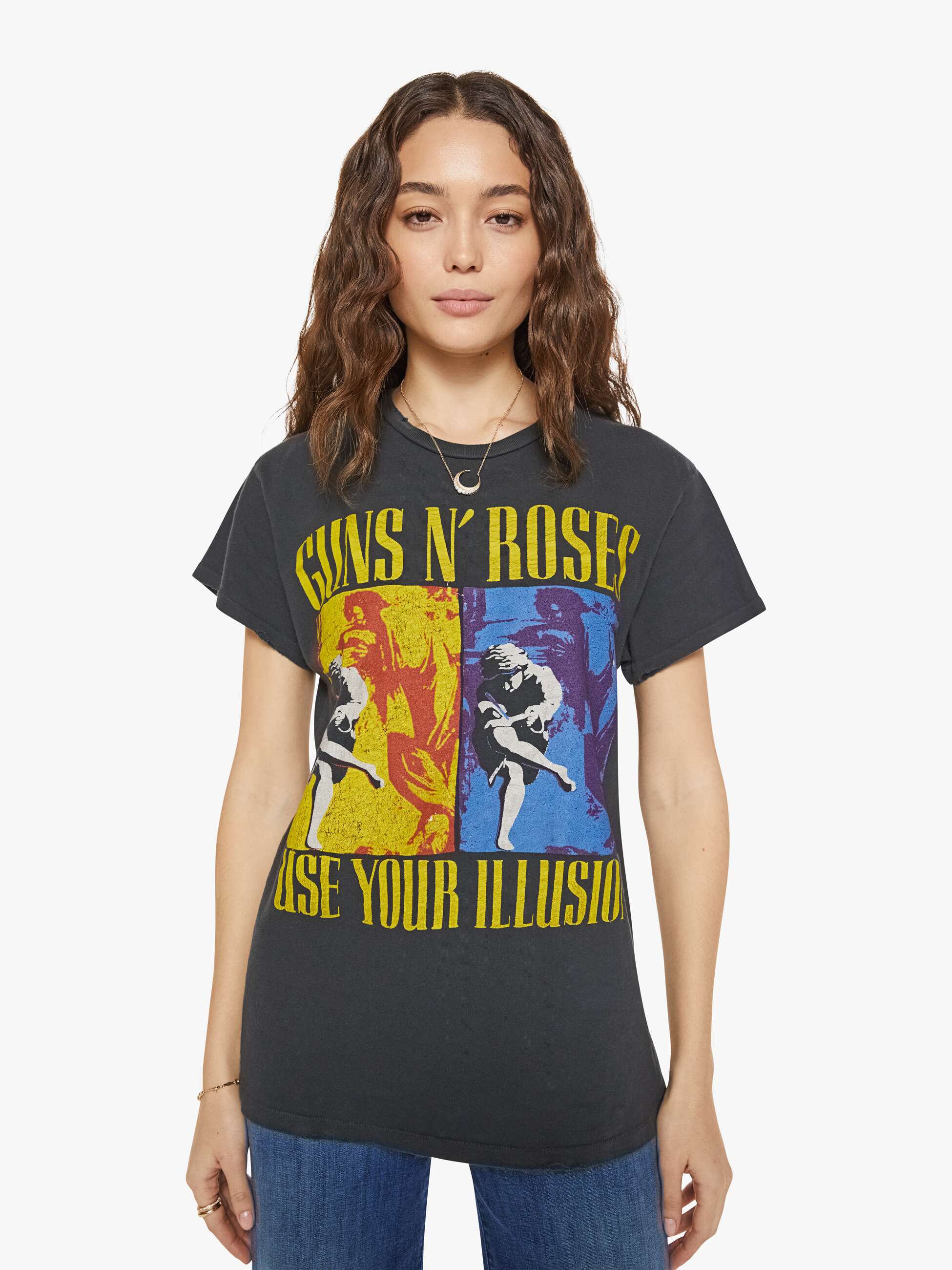 Brands MadeWorn Guns N Roses Tee | Mother Denim Black (Charcoal)