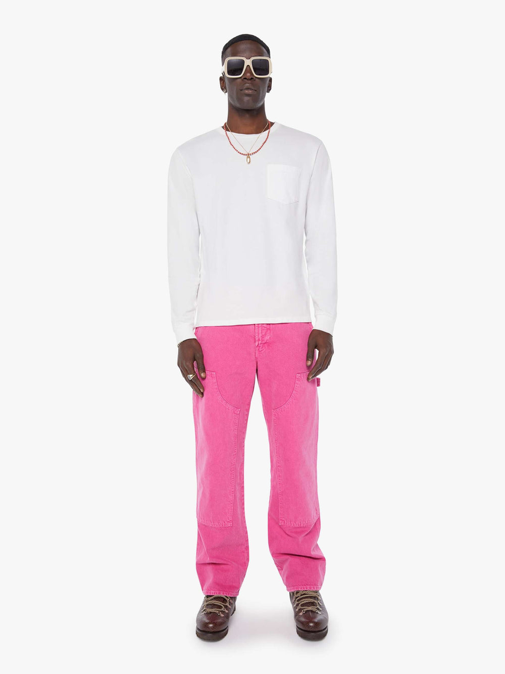 Men The Big Shot Carpenter | Mother Denim Pink (Dark)