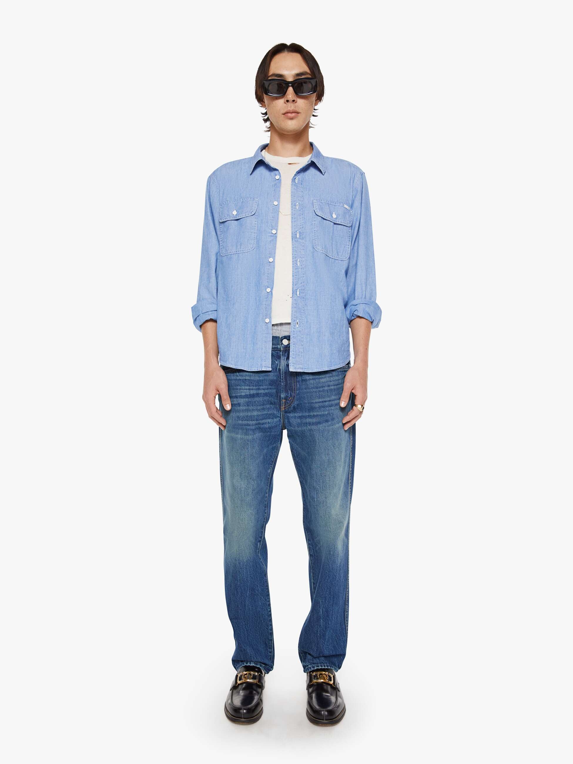 Men The Rounded Freeze | Mother Denim Blue (Medium)