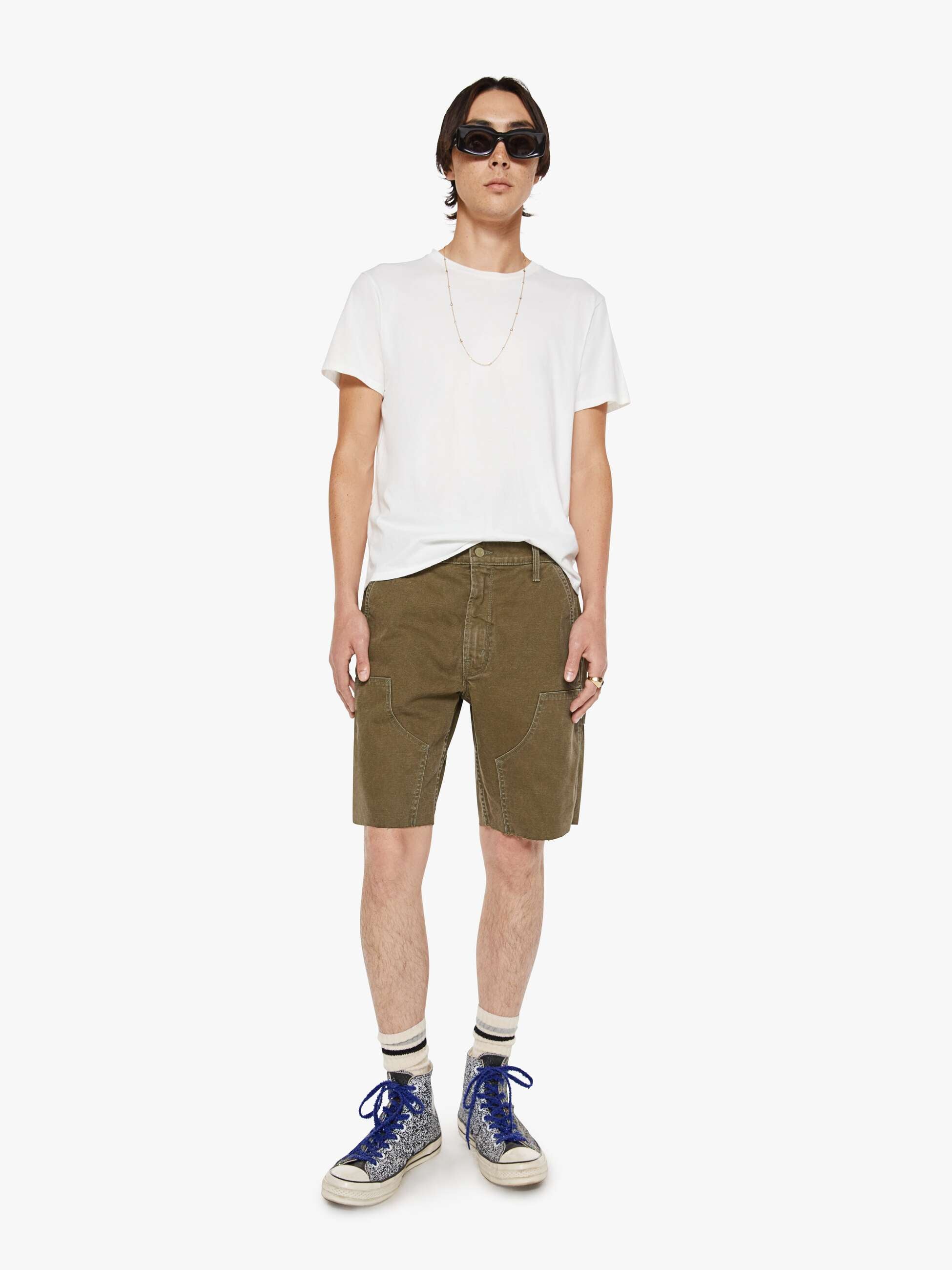Men The Bees Knees Short Fray | Mother Denim Green (Medium)