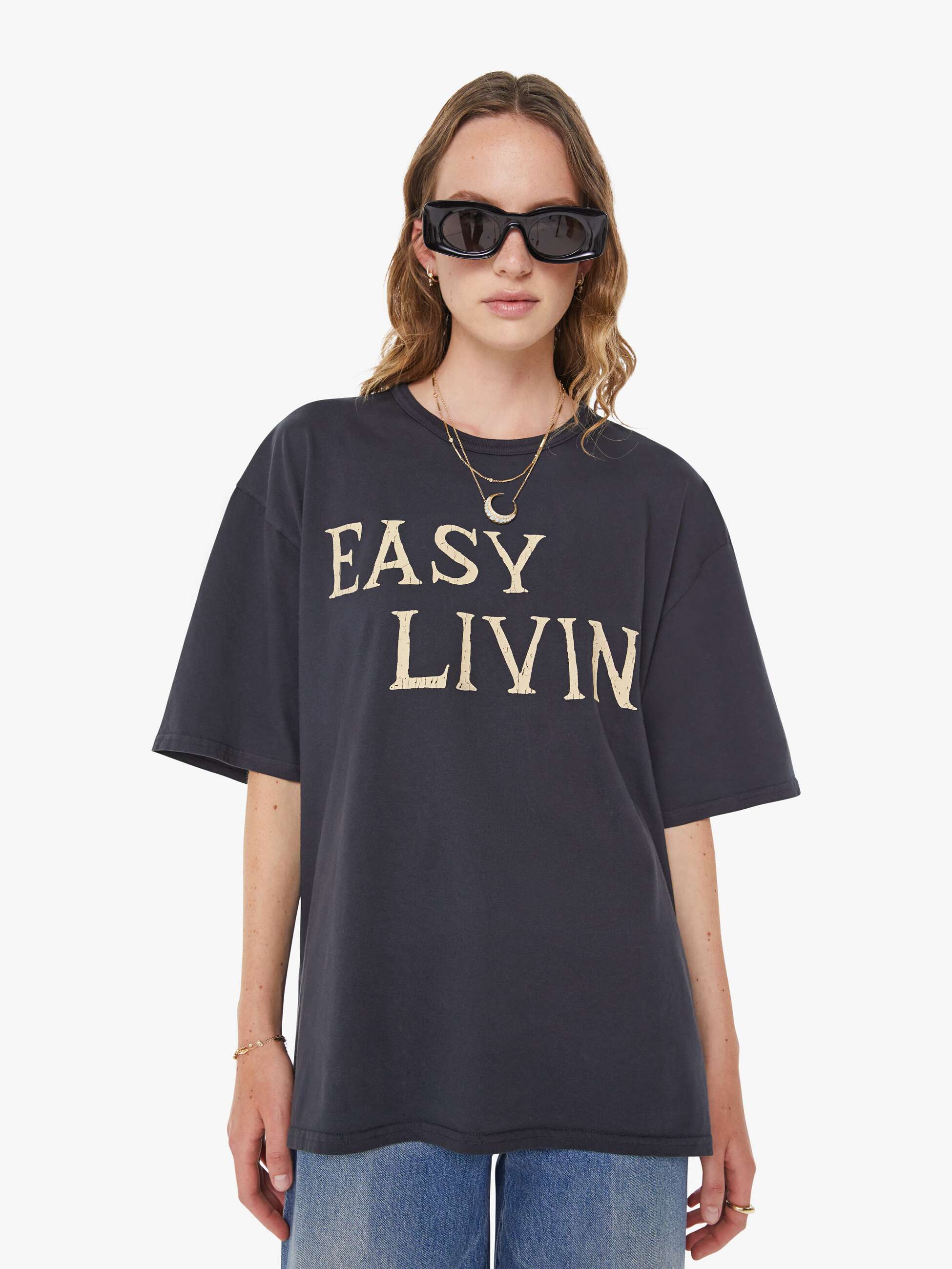Men The Coops Tee | Mother Denim Black (Charcoal)
