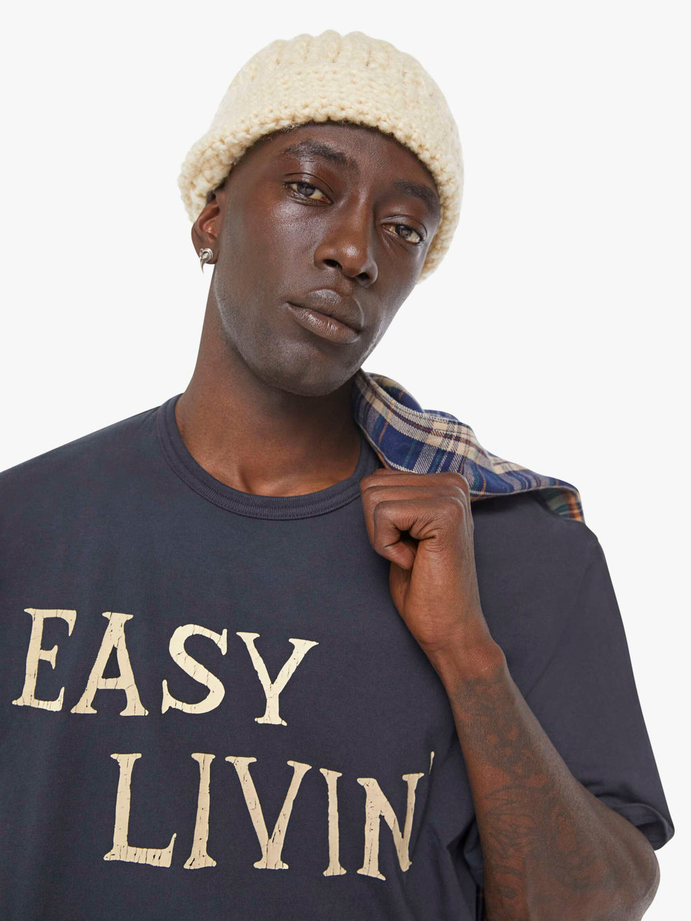 Men The Coops Tee | Mother Denim Black (Charcoal)