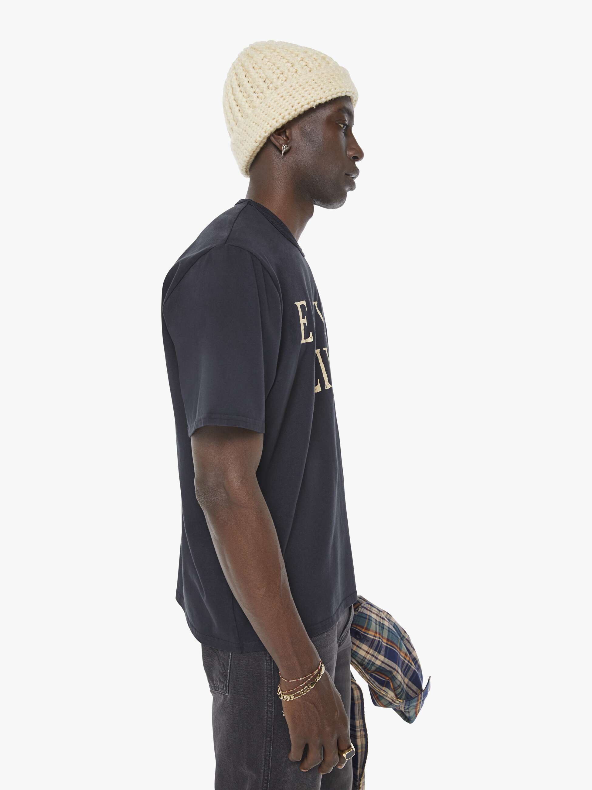 Men The Coops Tee | Mother Denim Black (Charcoal)