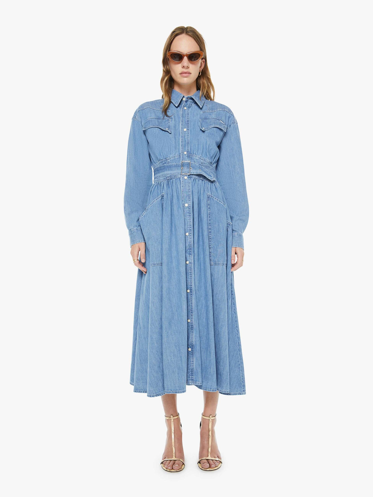 Women The Gallop Dress | Mother Denim Beige (Medium)