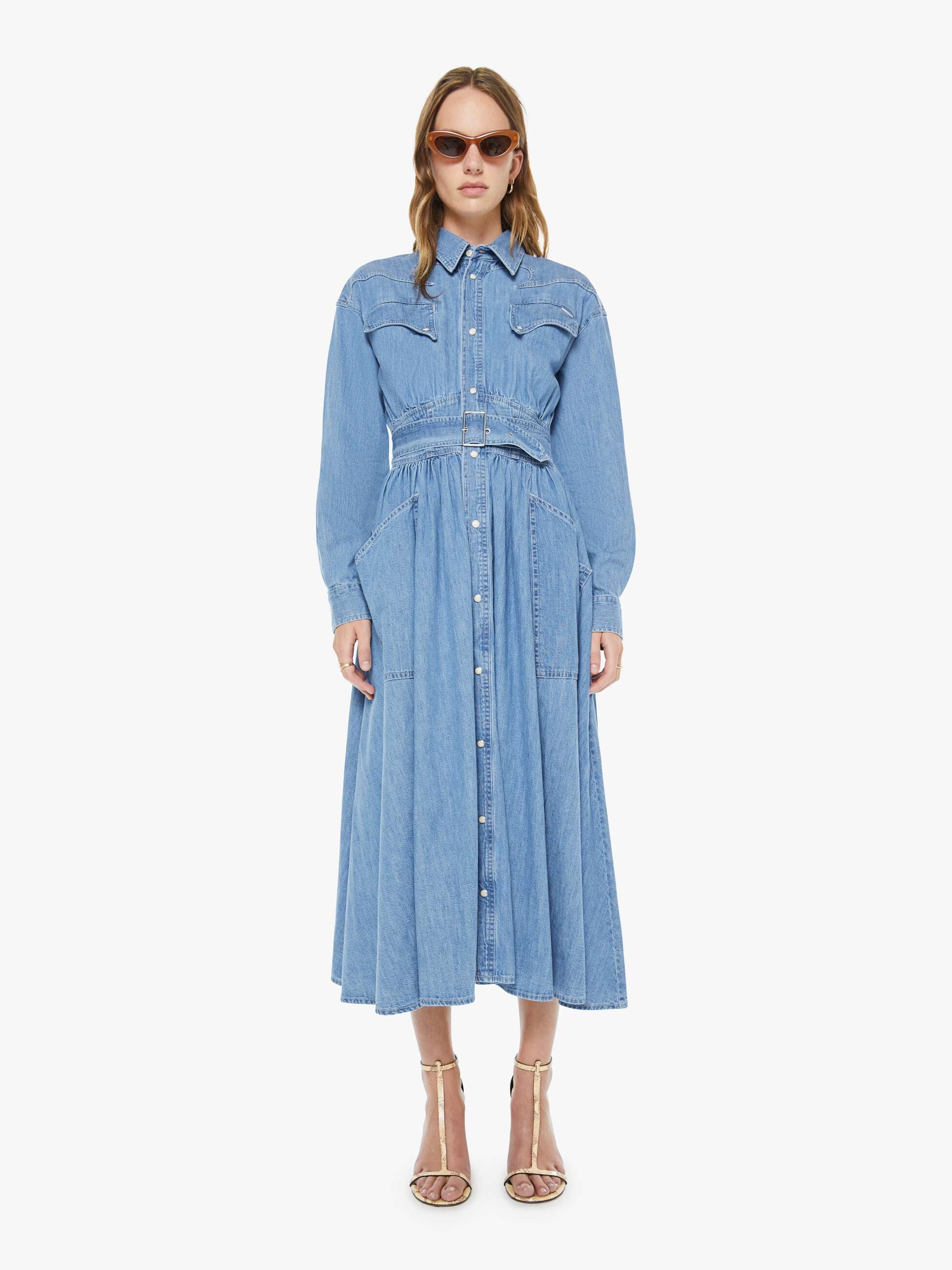 Women The Gallop Dress | Mother Denim Beige (Medium)