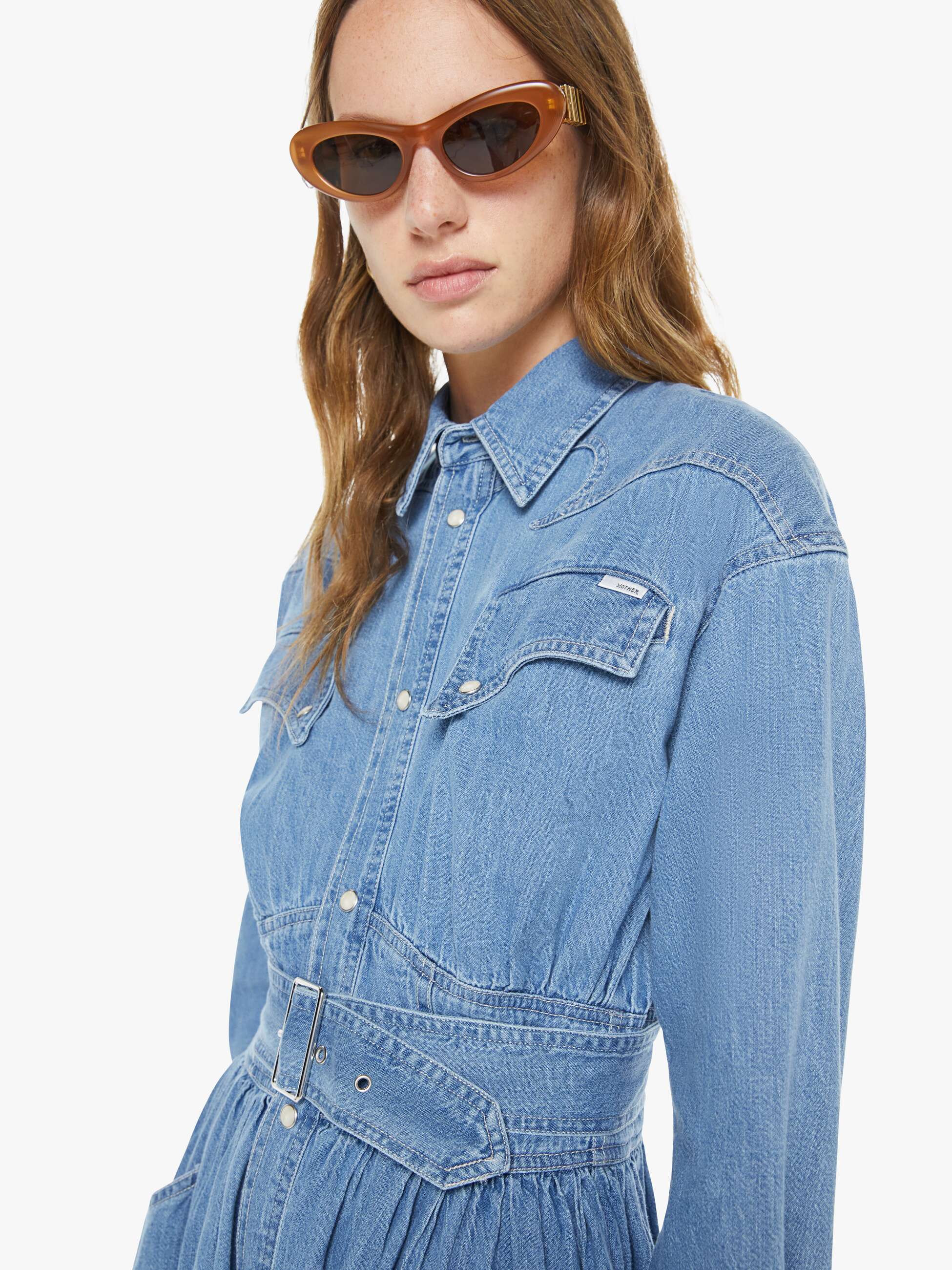 Women The Gallop Dress | Mother Denim Beige (Medium)
