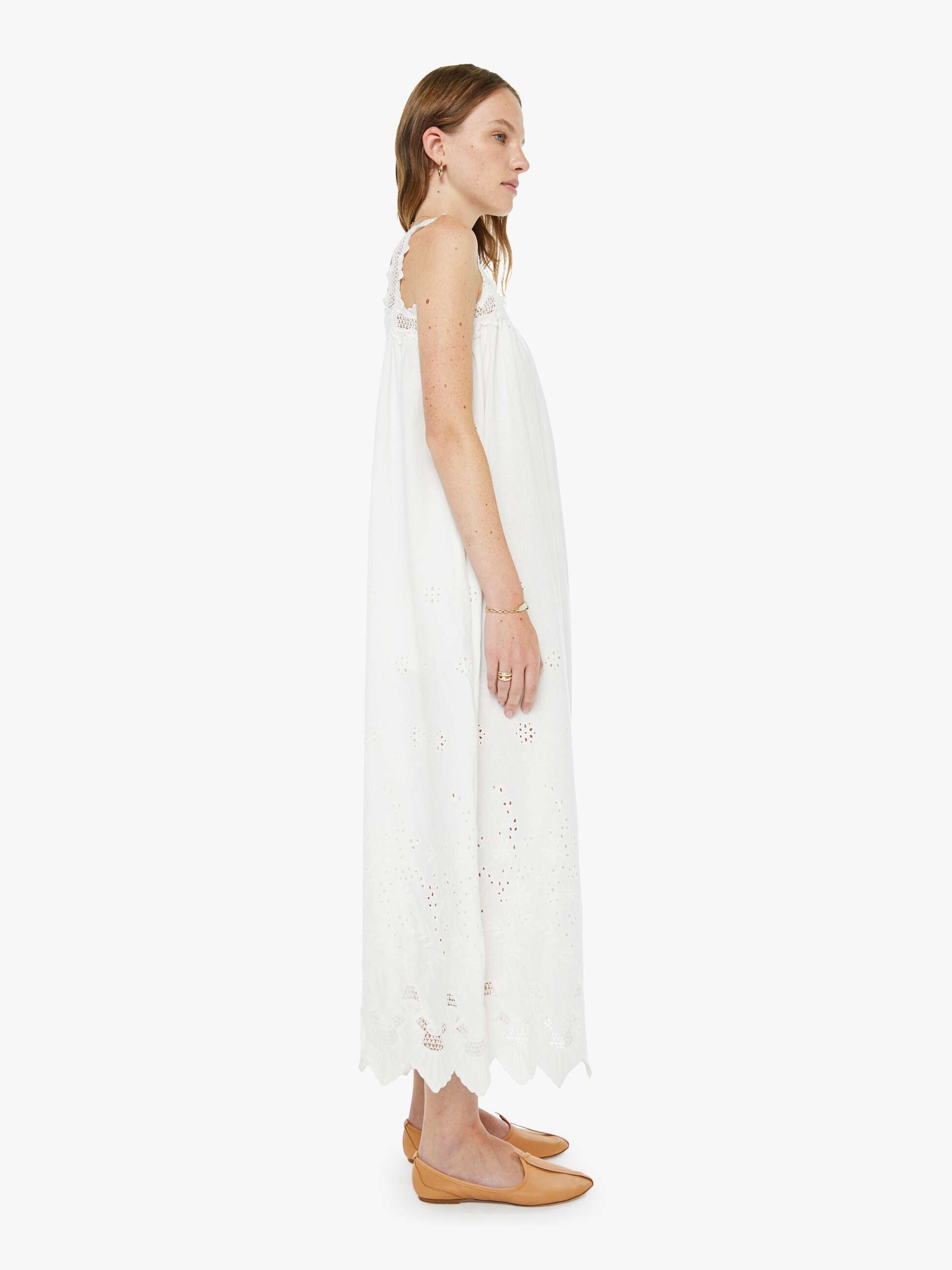 Women The Lullaby Maxi | Mother Denim White