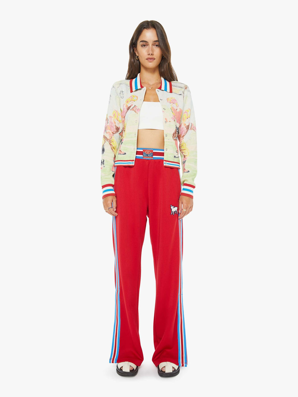 Women The Slim Raquette Cardigan | Mother Denim Scramble