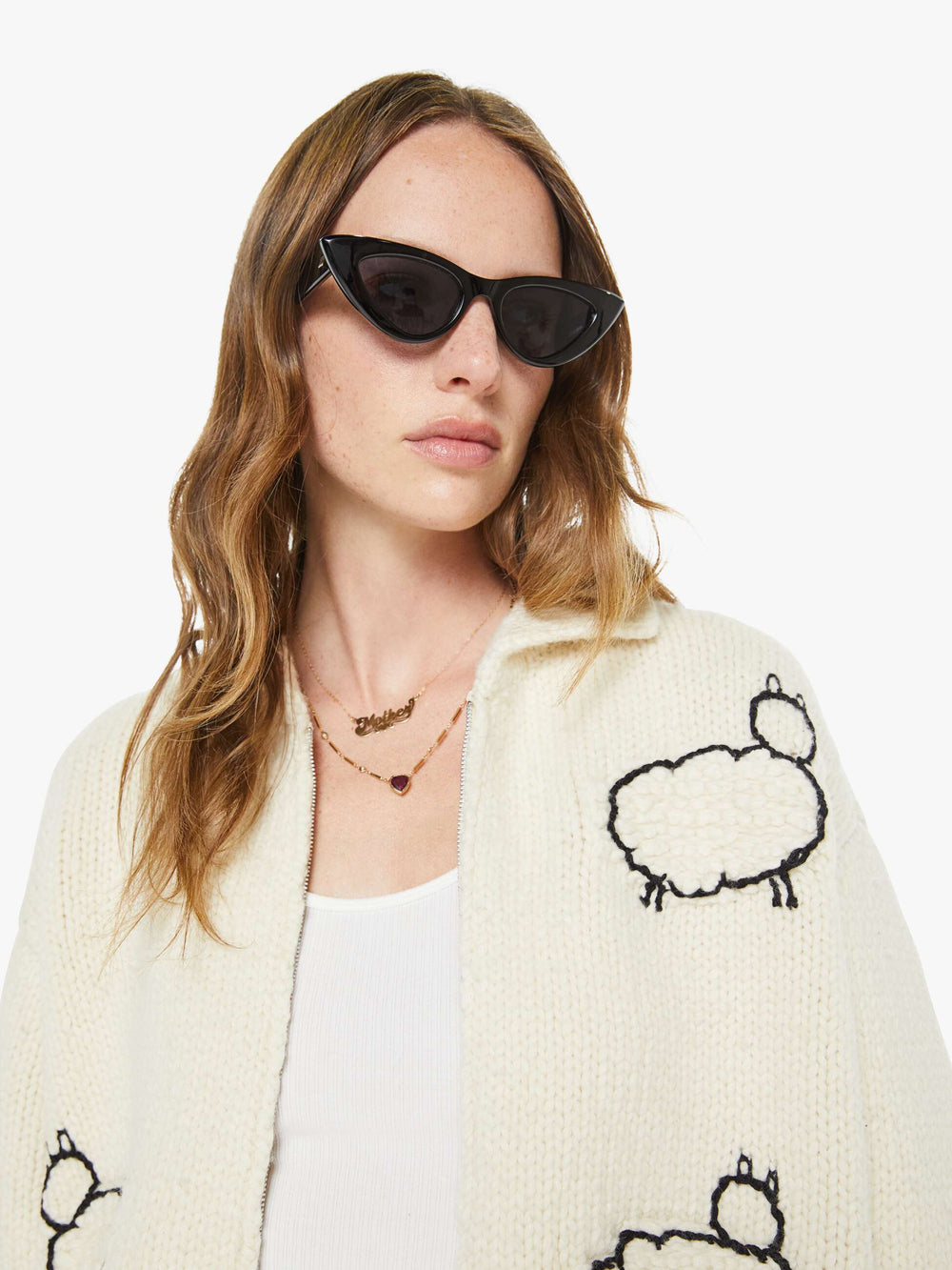 Women The Crop Raquette Cardigan | Mother Denim Wool Plus The Gang