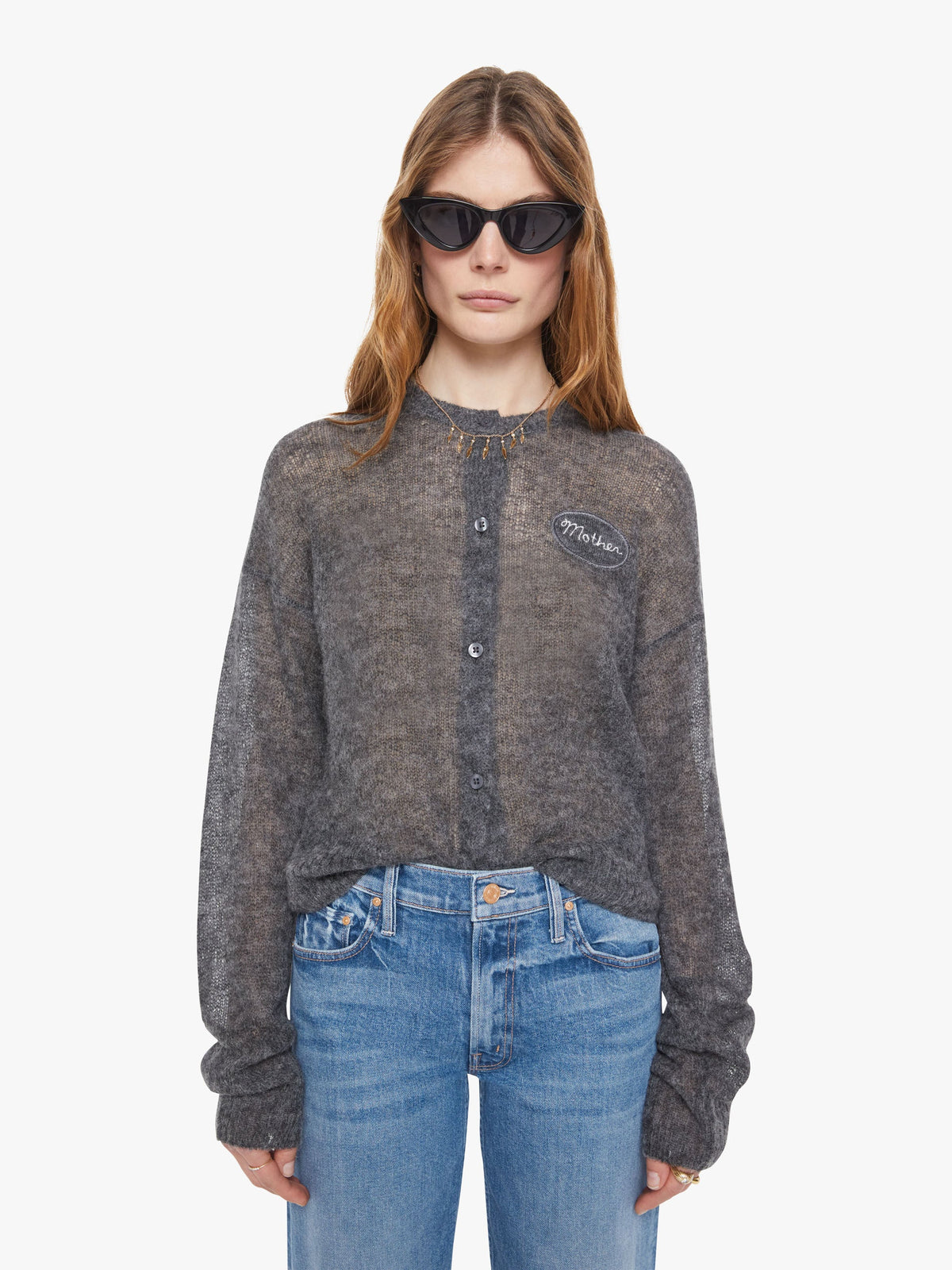 Women The Crop Cardigan | Mother Denim Grey