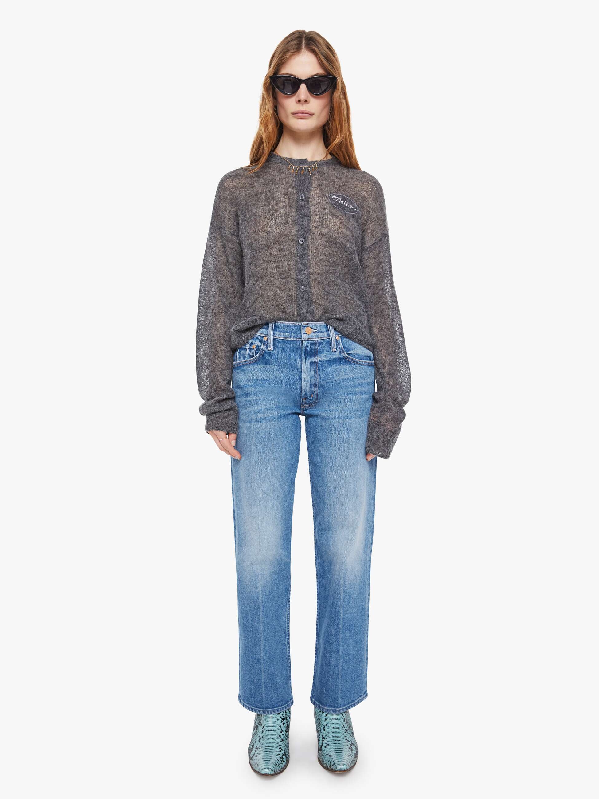 Women The Crop Cardigan | Mother Denim Grey