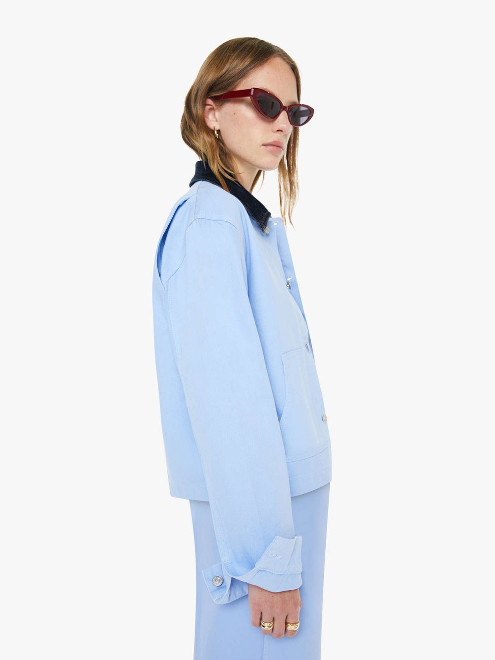 Women The Frontline Jacket | Mother Denim Blue (Light-Pastel)