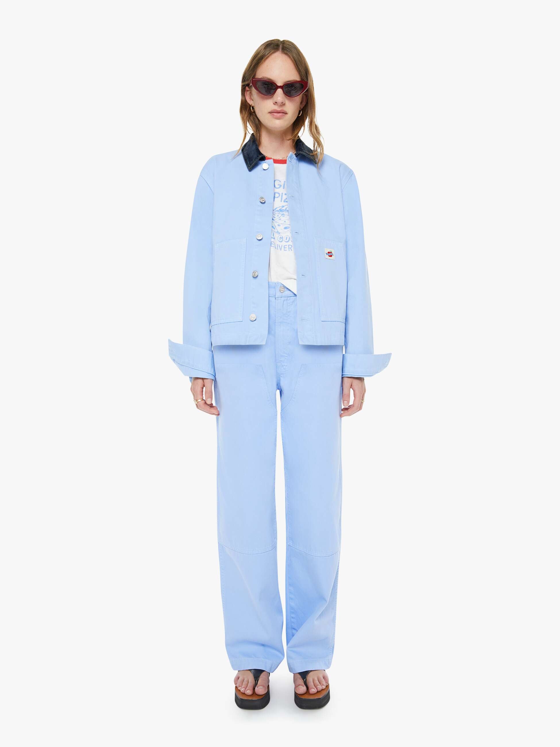 Women The Frontline Jacket | Mother Denim Blue (Light-Pastel)
