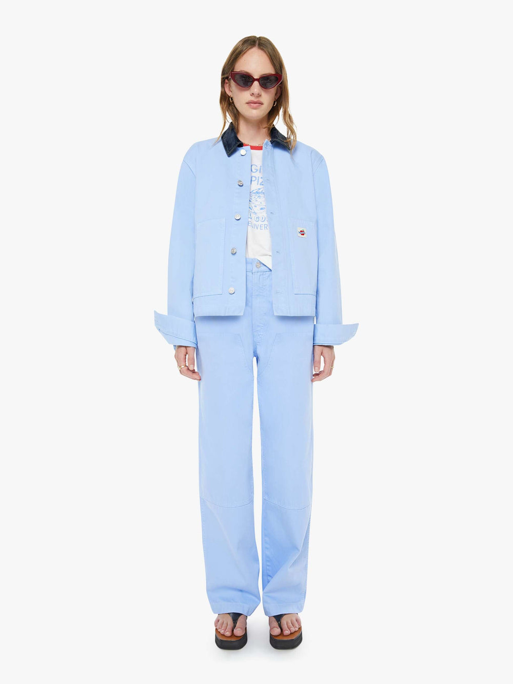 Women The Frontline Jacket | Mother Denim Blue (Light-Pastel)