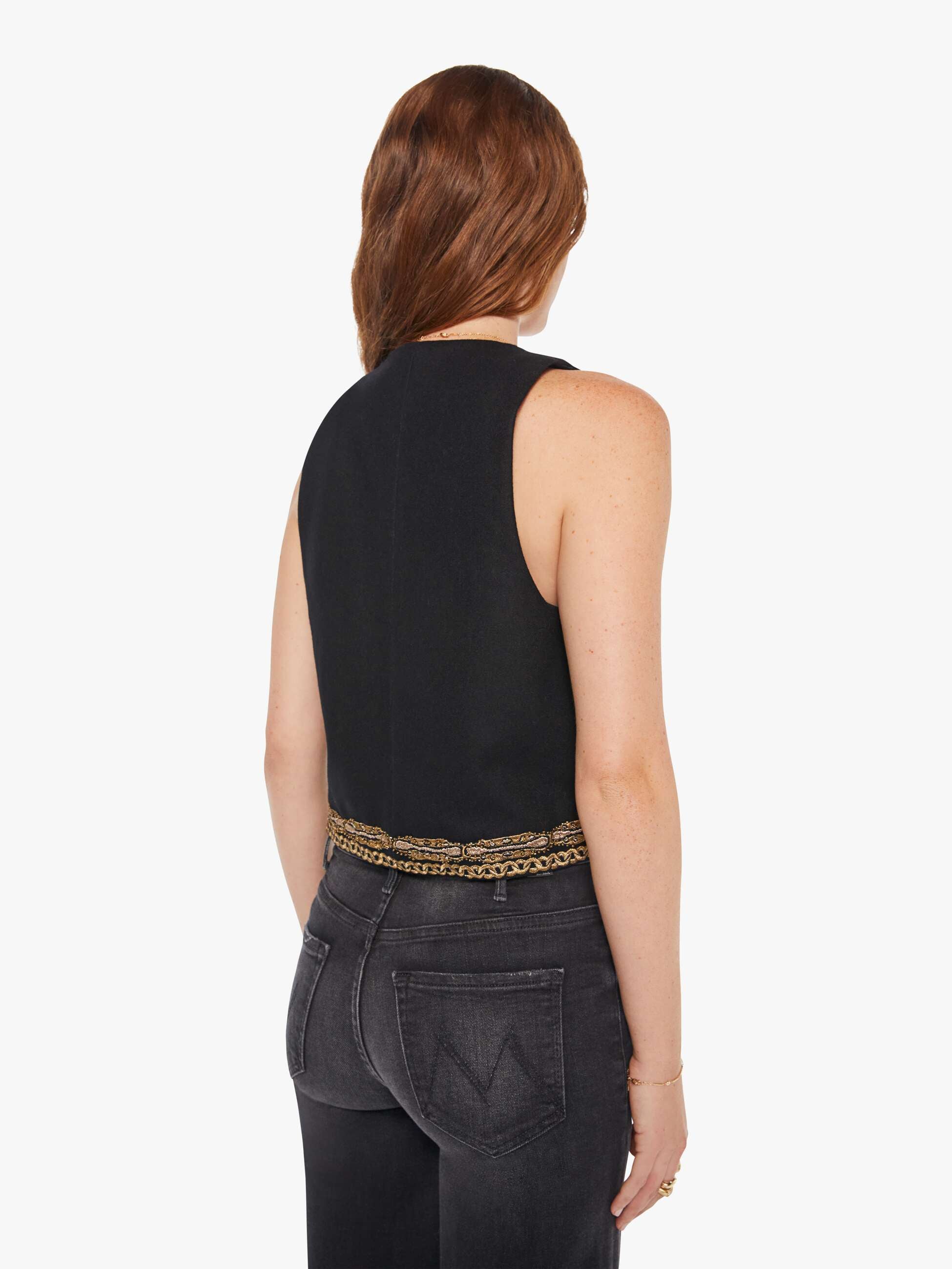 Women Maria Cher Selena Vest | Mother Denim Black