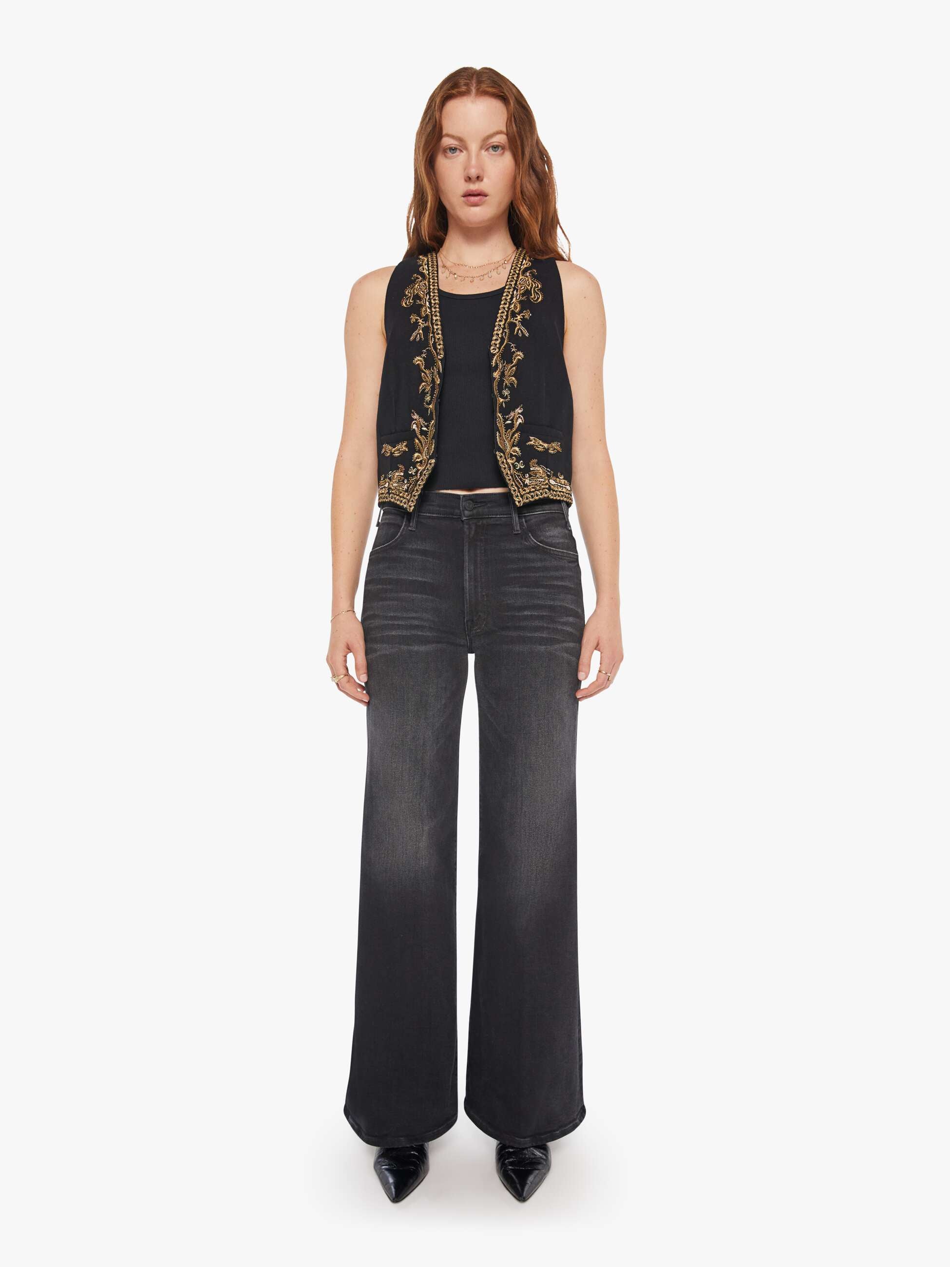 Women Maria Cher Selena Vest | Mother Denim Black