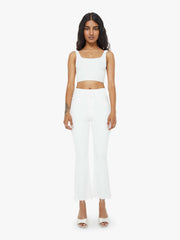 Women PETITES The Lil Hustler Ankle Fray | Mother Denim White