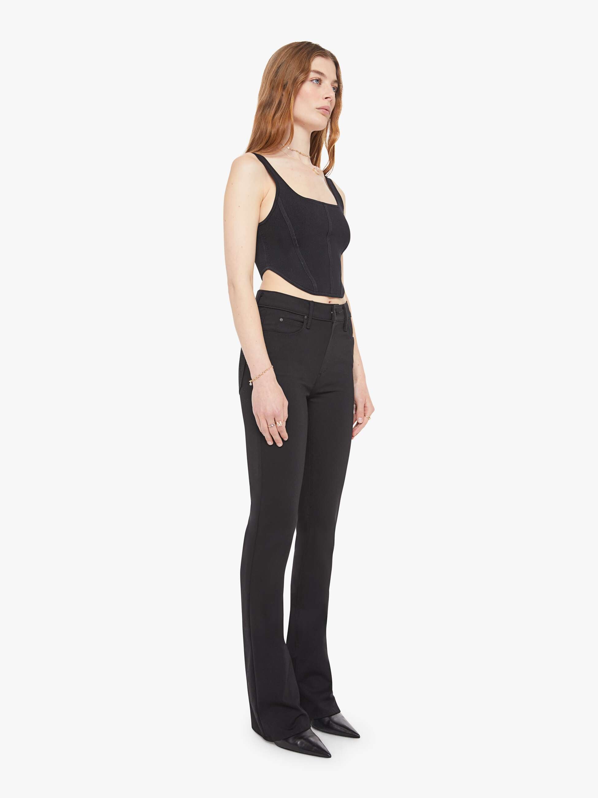 Women High Waisted Runaway | Mother Denim Black