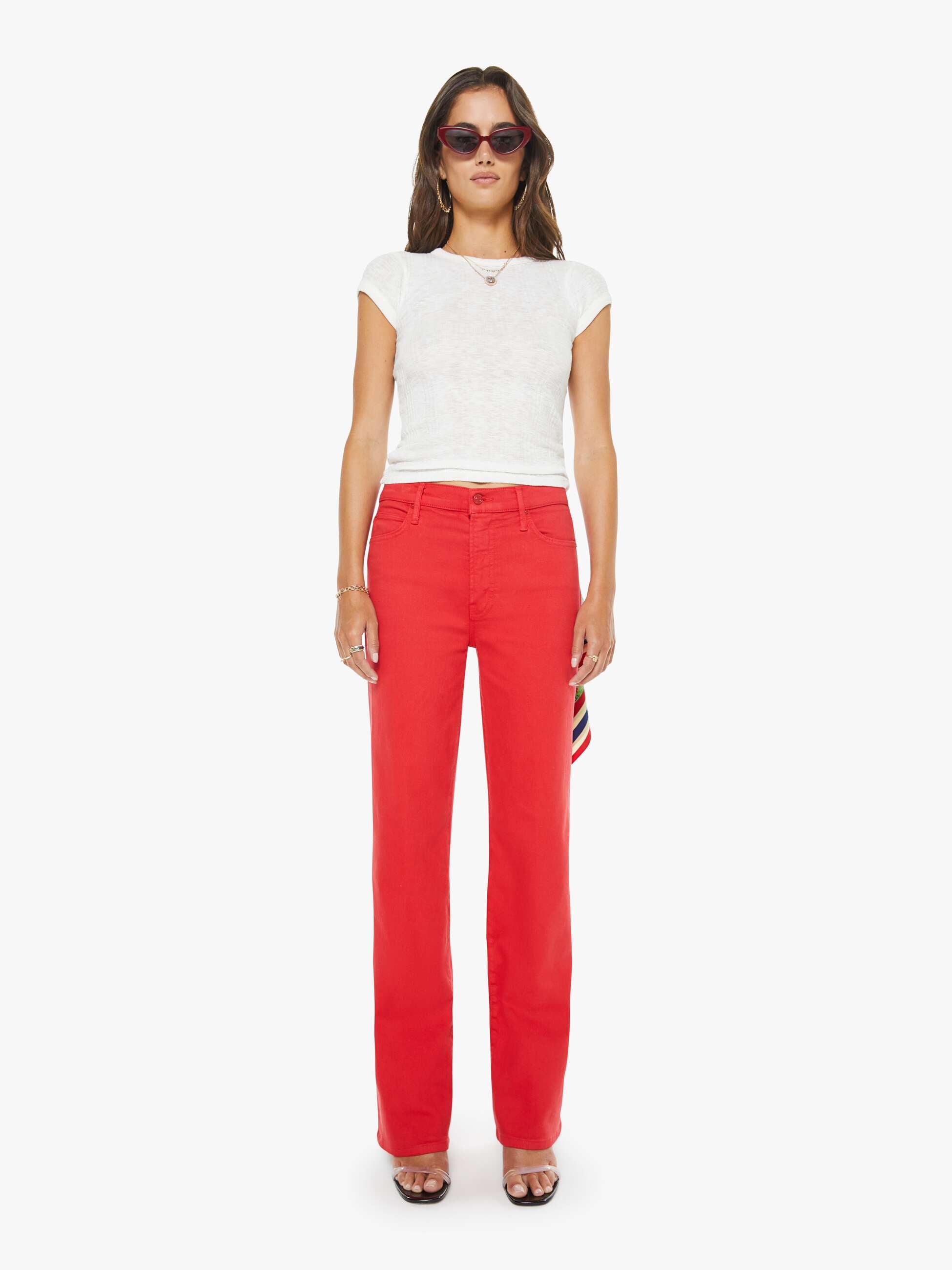Women The Kick It | Mother Denim Tango Red