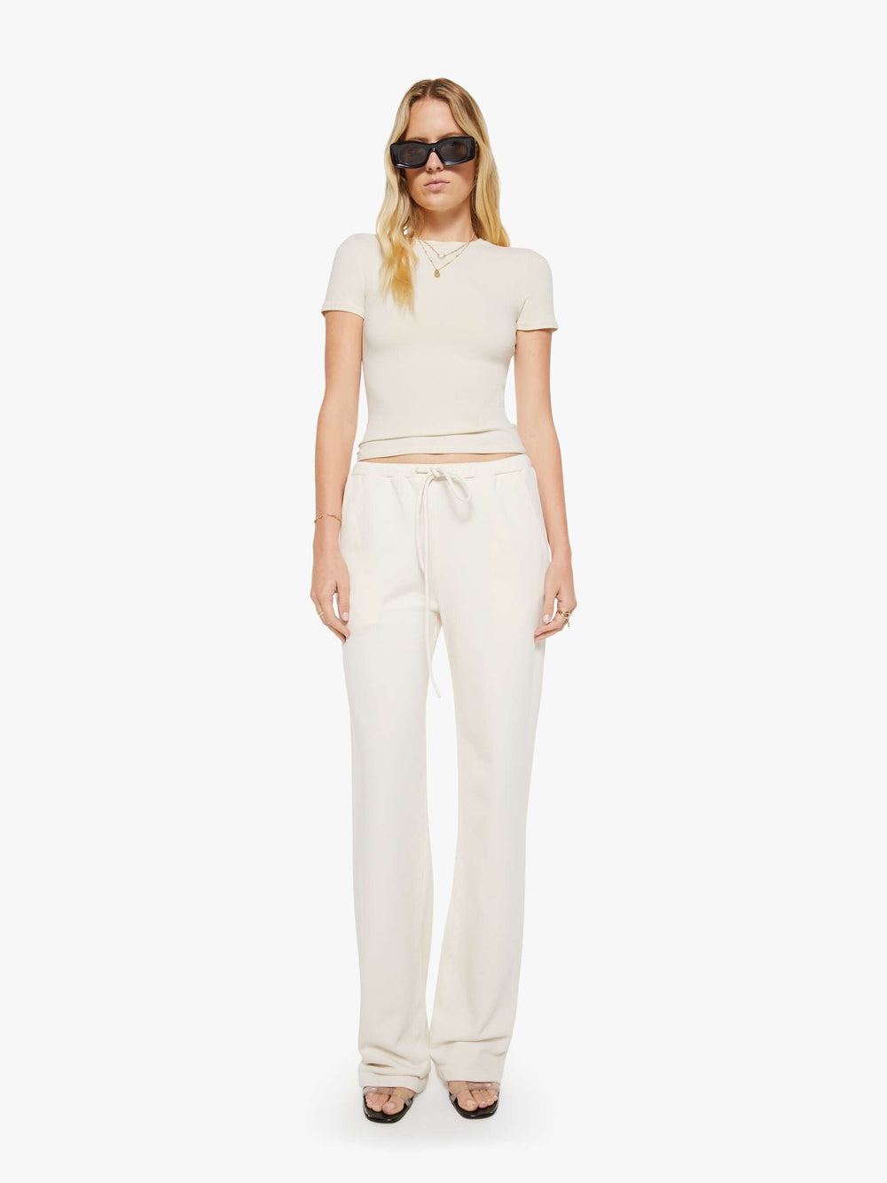 Women SPRWMN Straight Leg Sweatpants | Mother Denim White (Open)