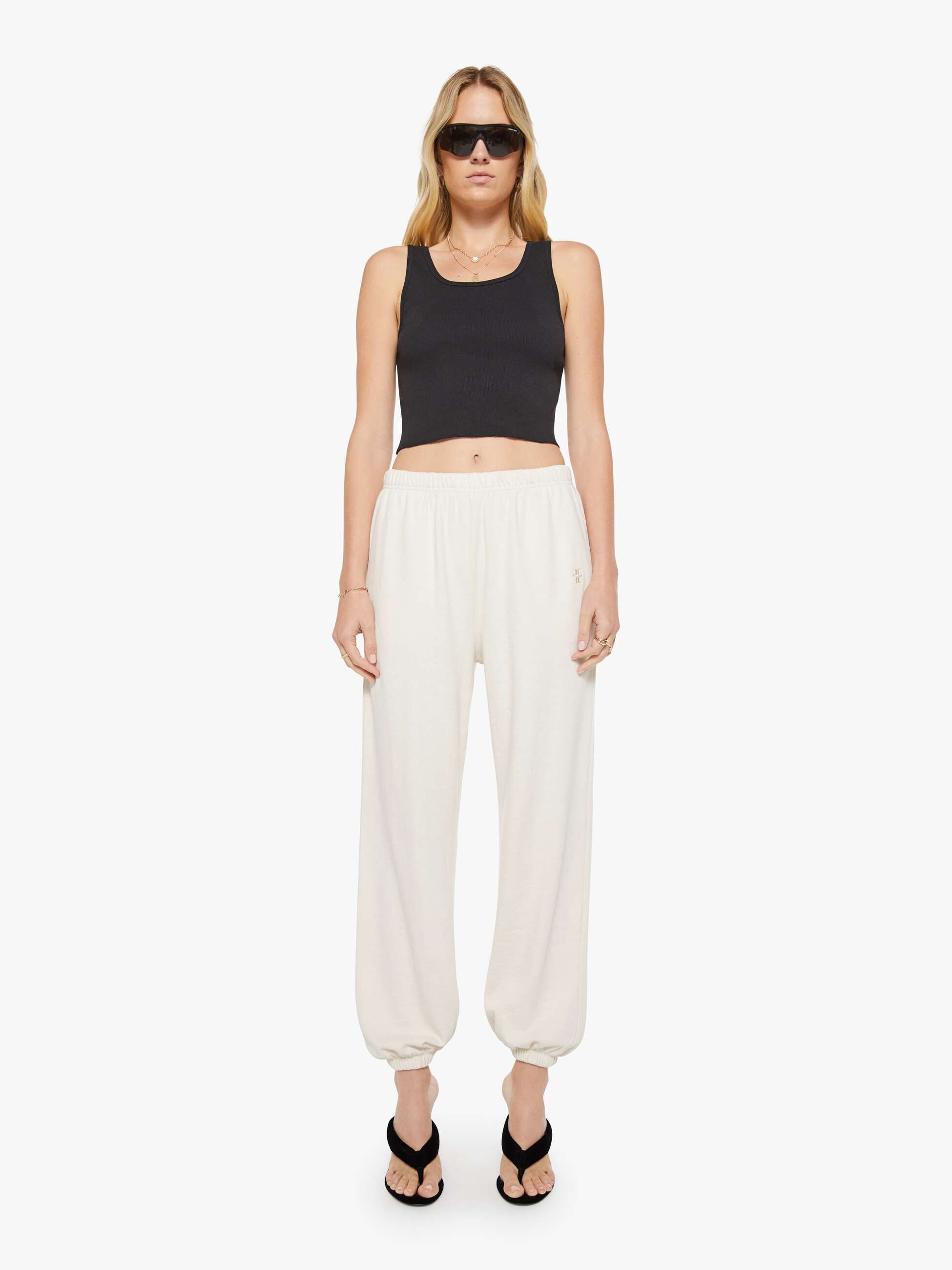 Women Eterne Boyfriend Pocket Sweatpant | Mother Denim White (Natural)