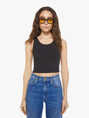 Women Eterne Cropped Scoop Neck Tank | Mother Denim Black
