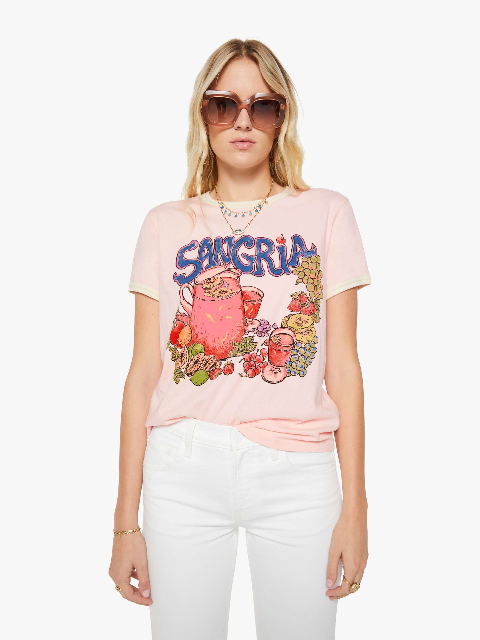 Women The Lil Goodie Ringer | Mother Denim Sangria
