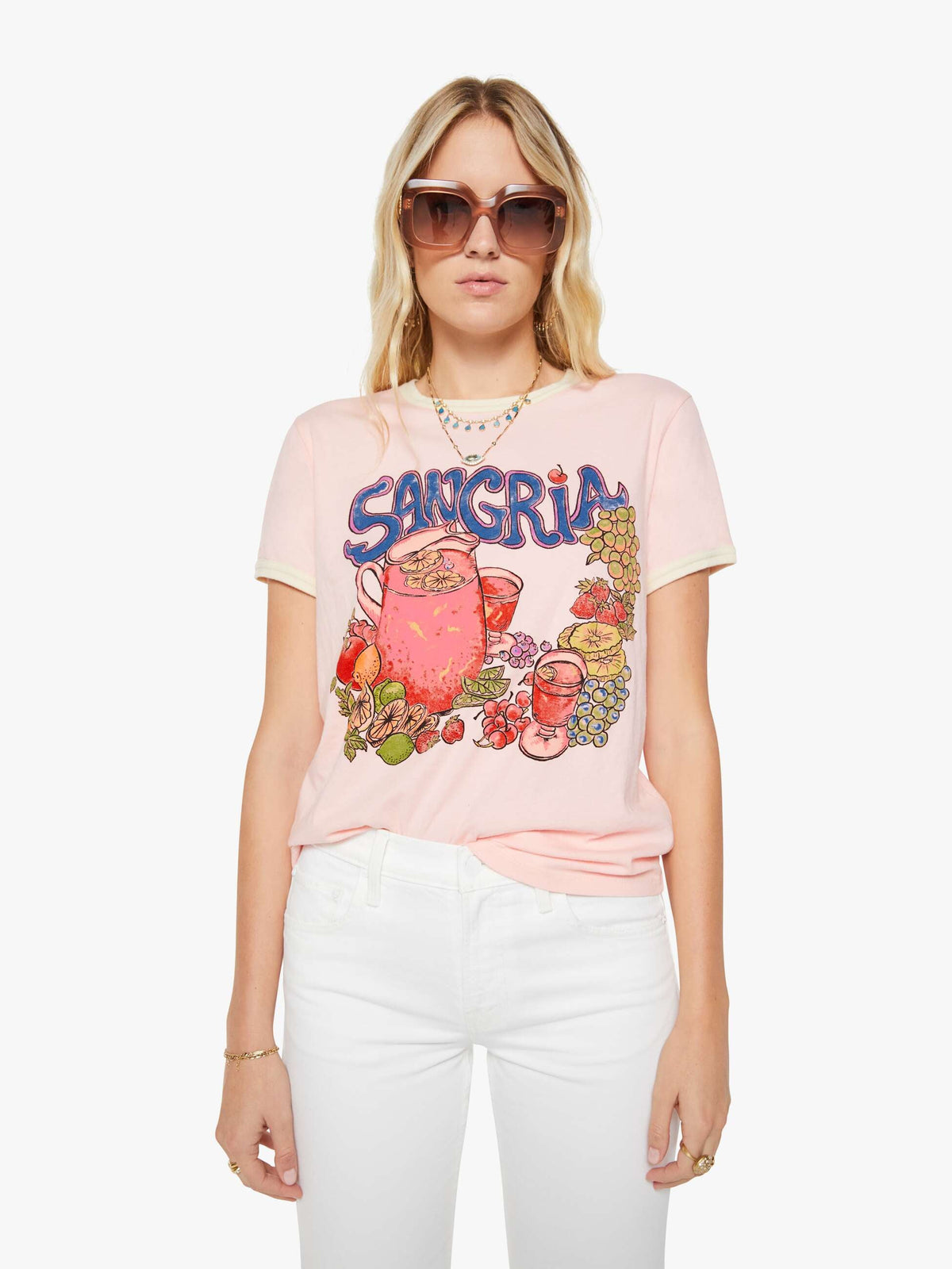 Women The Lil Goodie Ringer | Mother Denim Sangria