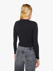 Women The L/S Itty Bitty Crop | Mother Denim Black