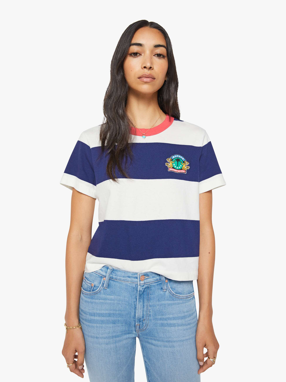 Women The Boxy Goodie Goodie | Mother Denim True Blue And Fluff