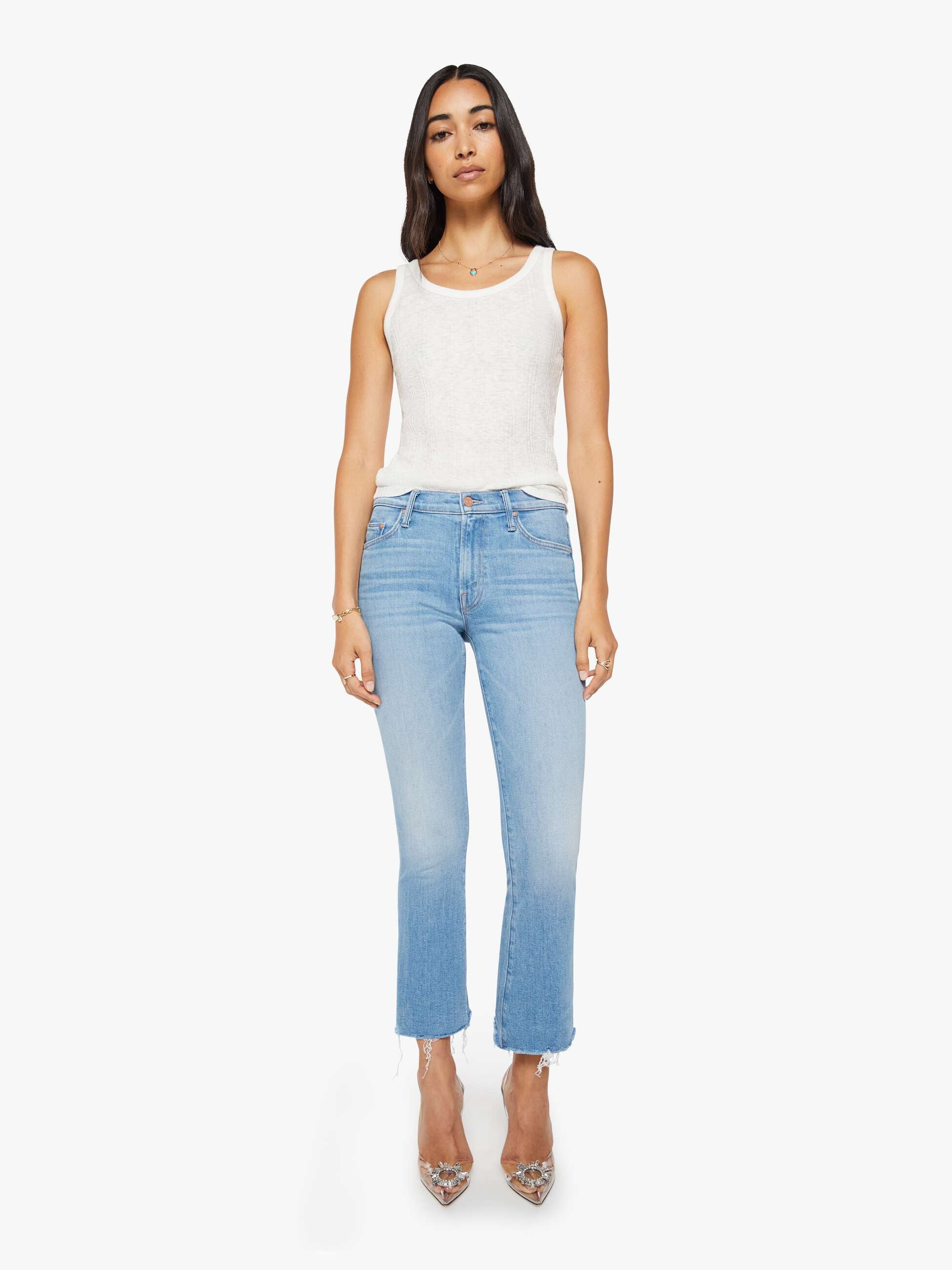 Women The Boxy Goodie Goodie | Mother Denim True Blue And Fluff