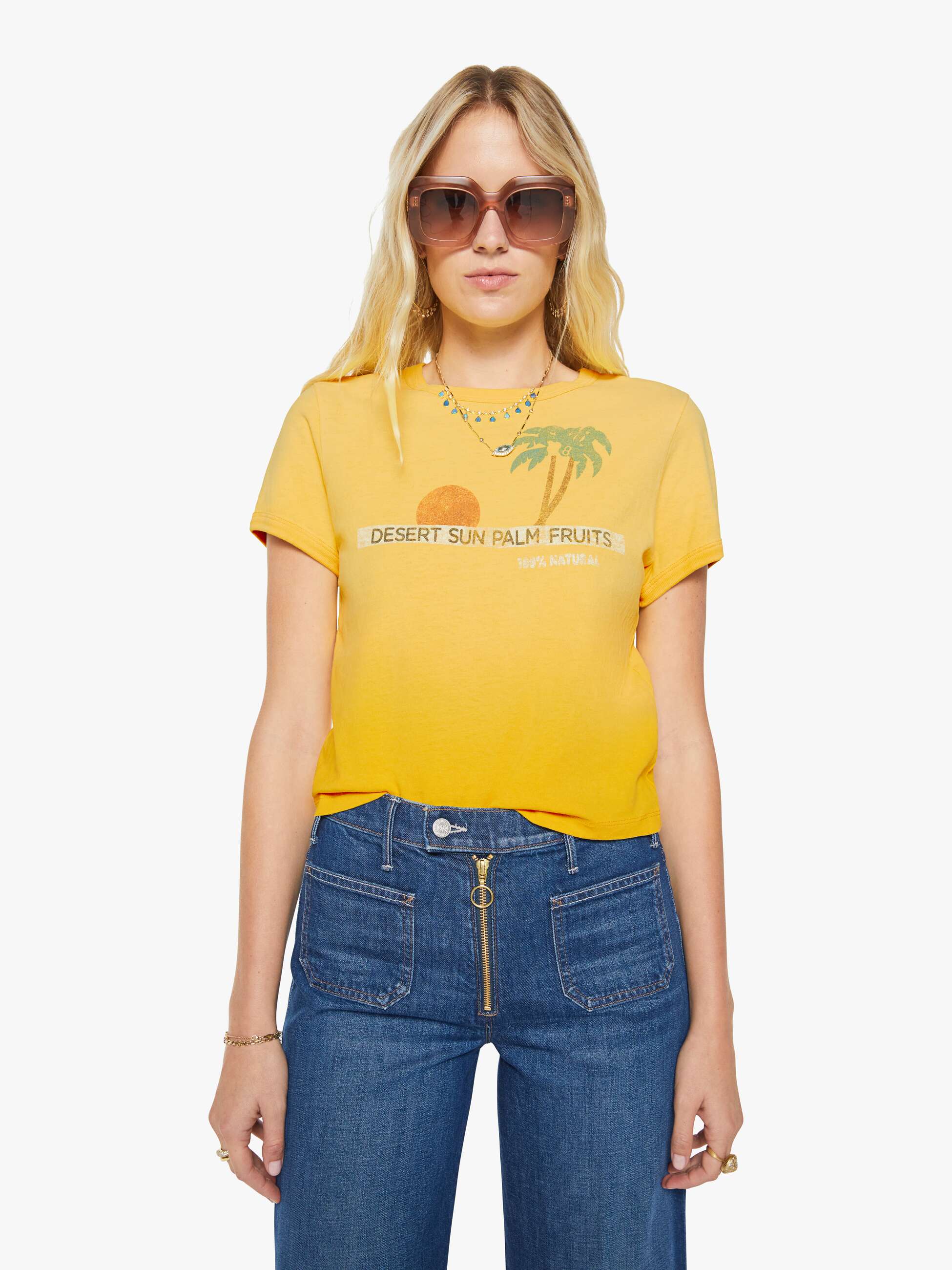 Women The Itty Bitty Ringer | Mother Denim Desert Sun Palm