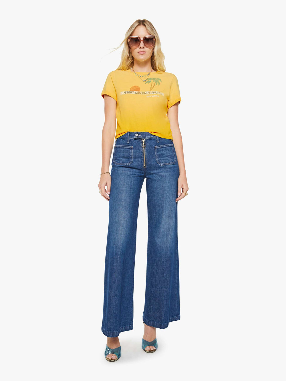 Women The Itty Bitty Ringer | Mother Denim Desert Sun Palm