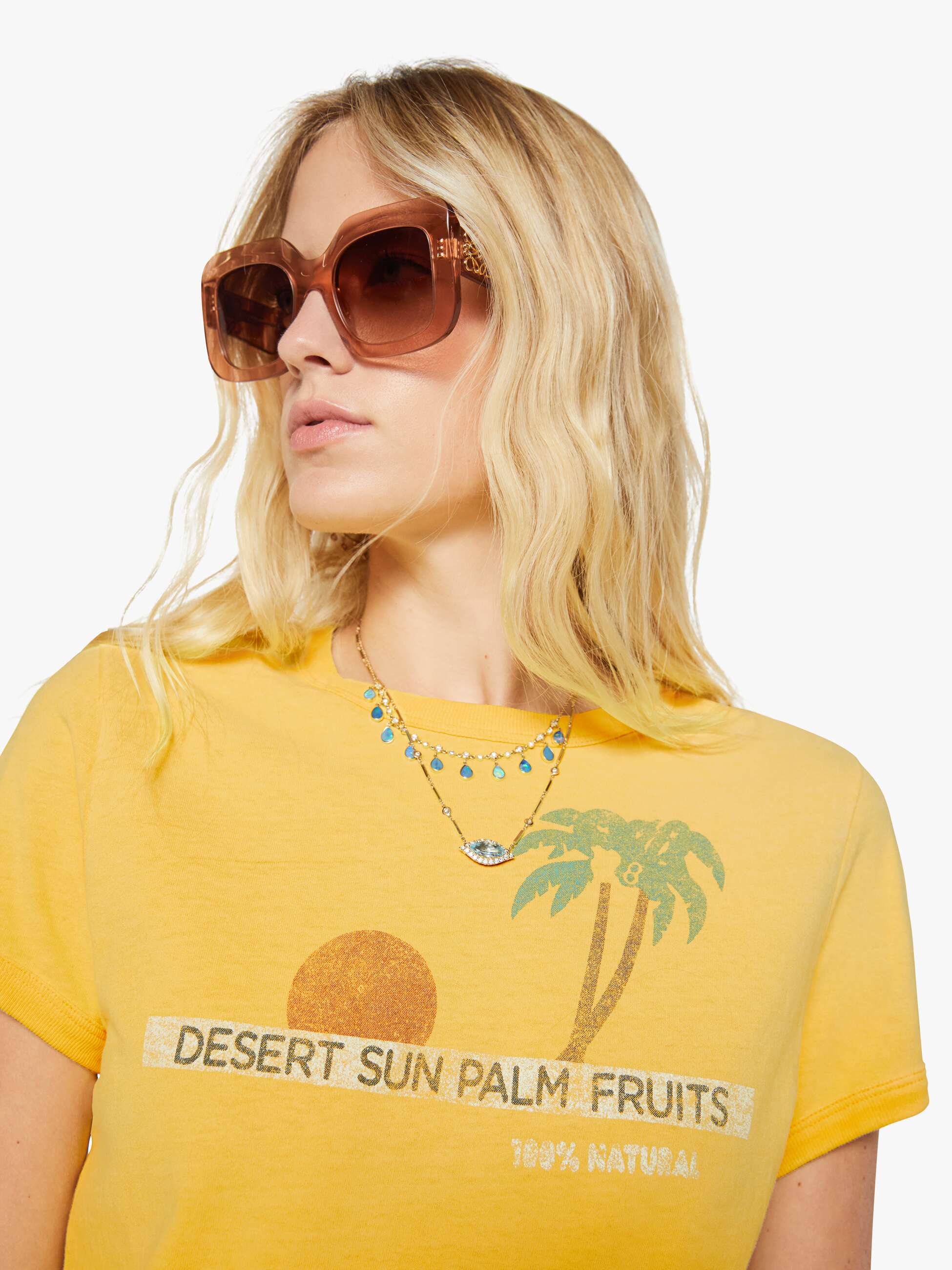 Women The Itty Bitty Ringer | Mother Denim Desert Sun Palm