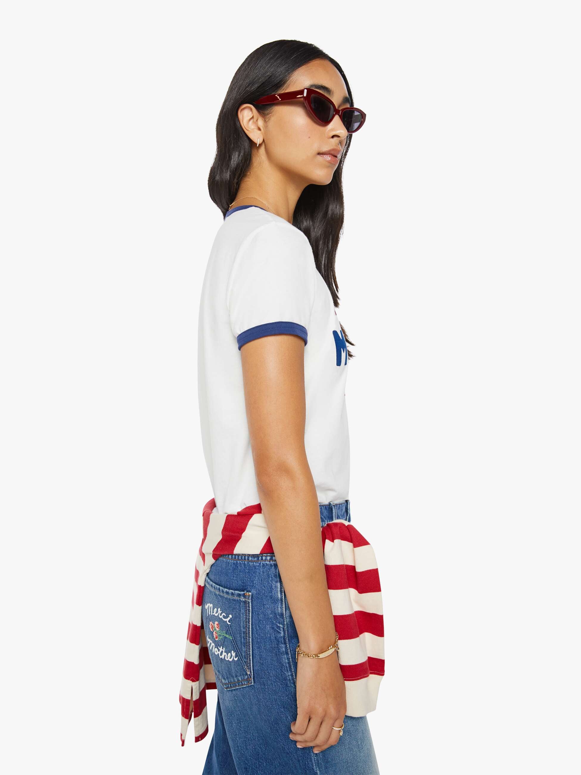 Women Merci x MOTHER The Lil' Goodie Ringer | Mother Denim White
