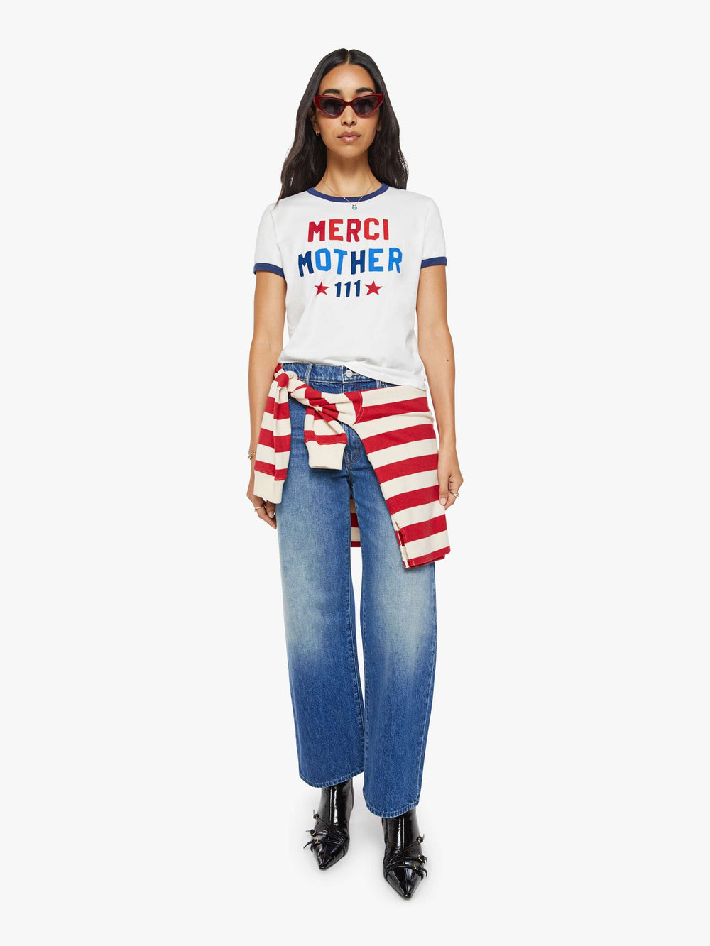Women Merci x MOTHER The Lil' Goodie Ringer | Mother Denim White