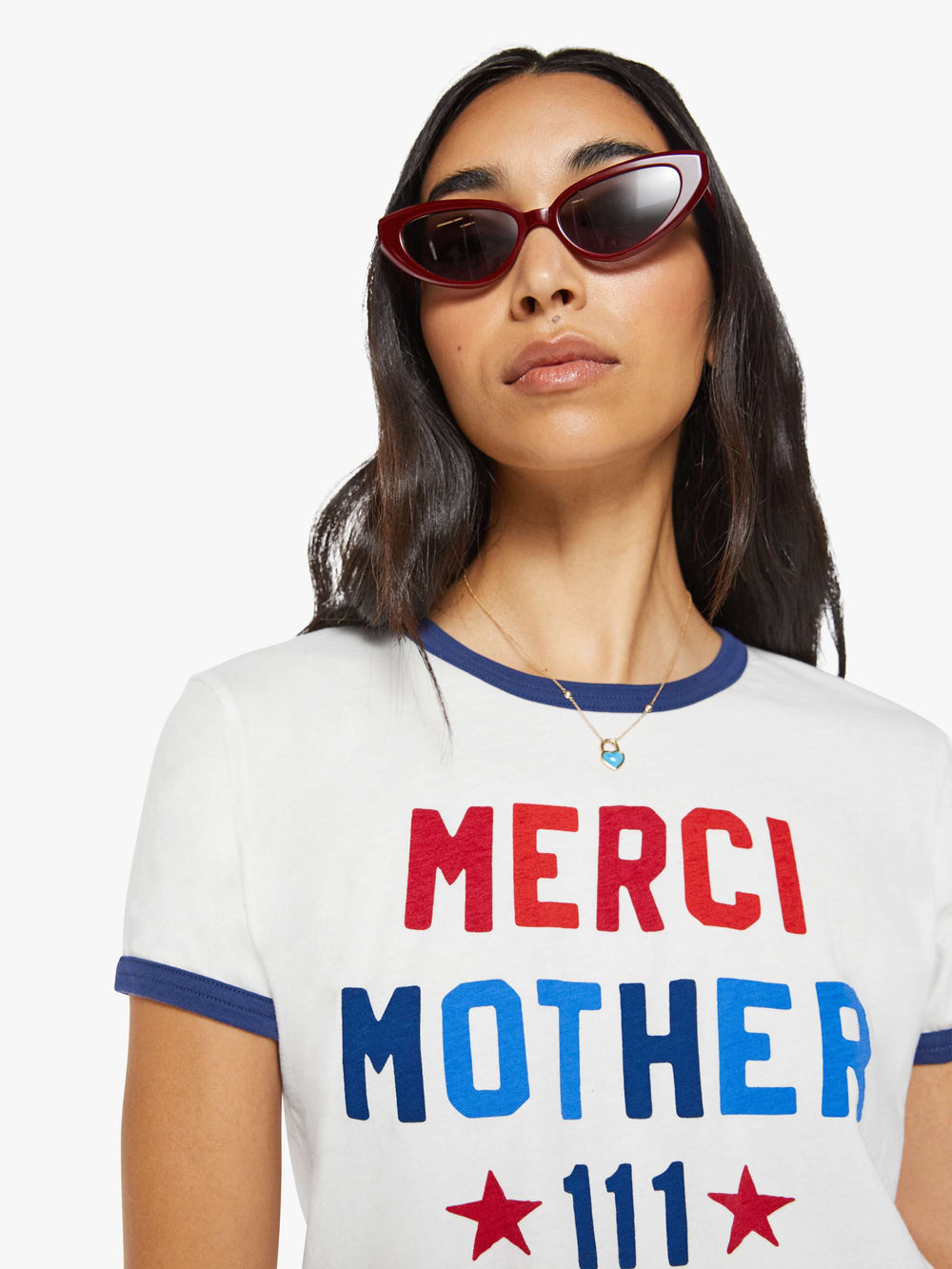 Women Merci x MOTHER The Lil' Goodie Ringer | Mother Denim White