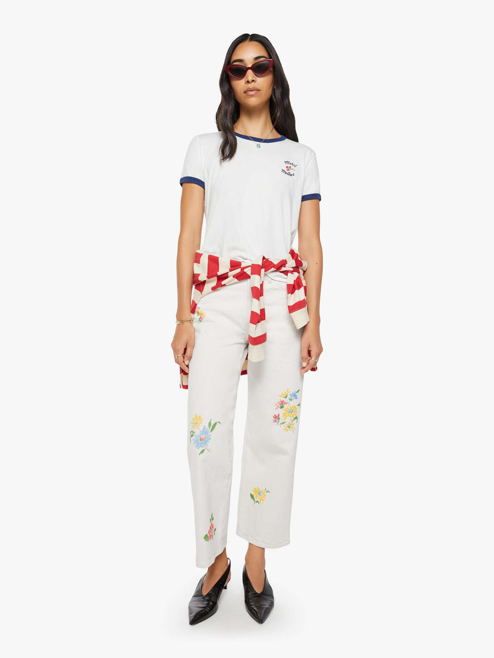 Women Merci x MOTHER The Lil' Goodie Ringer | Mother Denim White