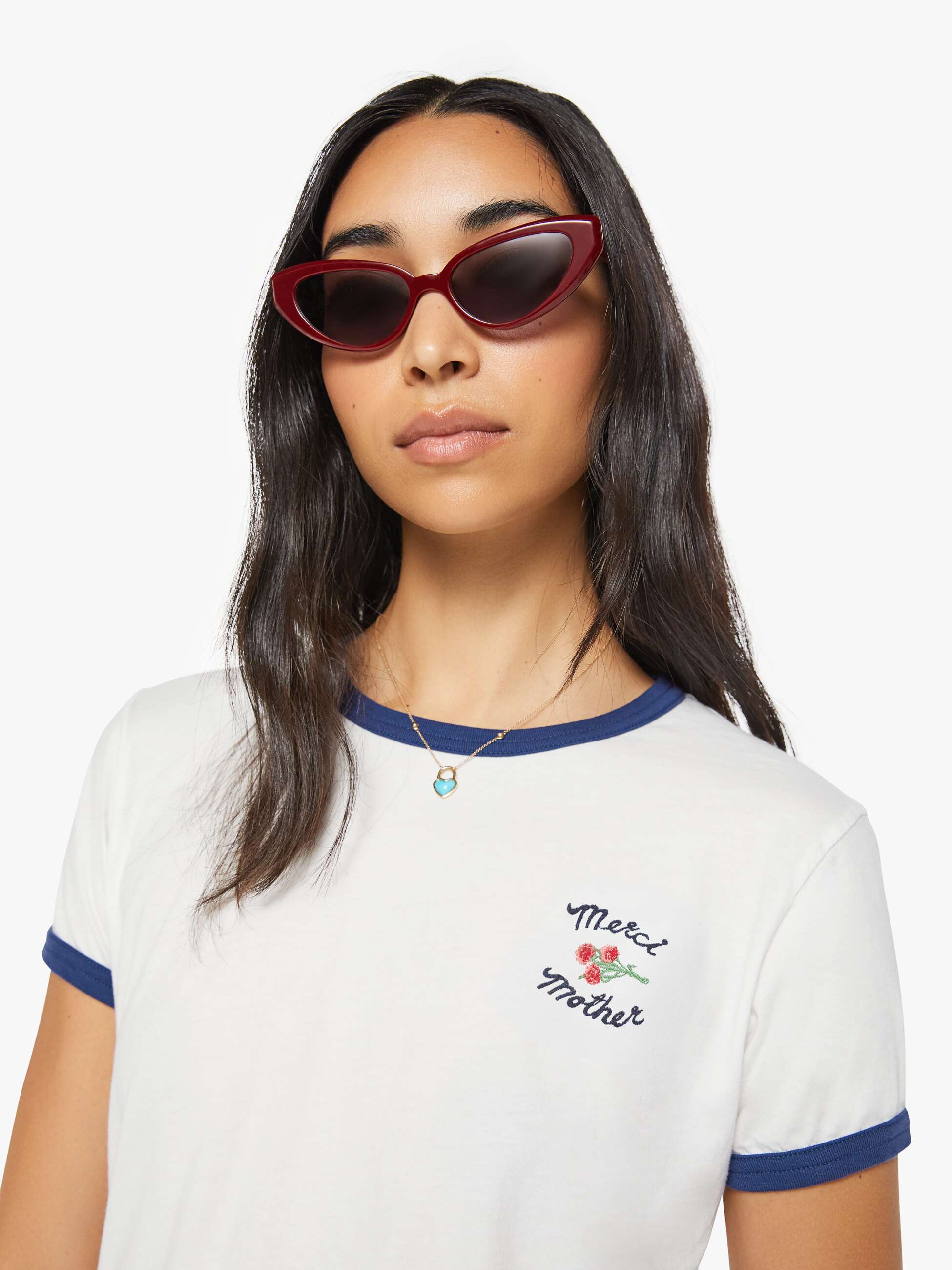Women Merci x MOTHER The Lil' Goodie Ringer | Mother Denim White