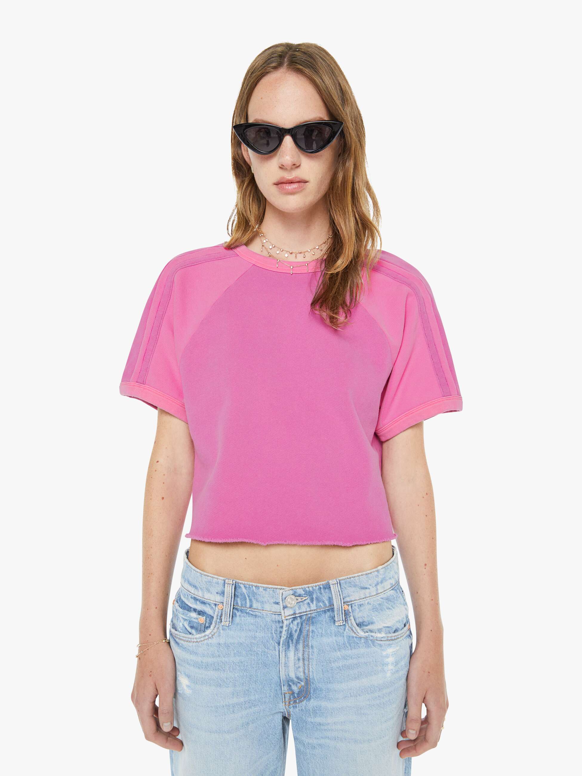 Women The Half Cut Square | Mother Denim Rose Violet