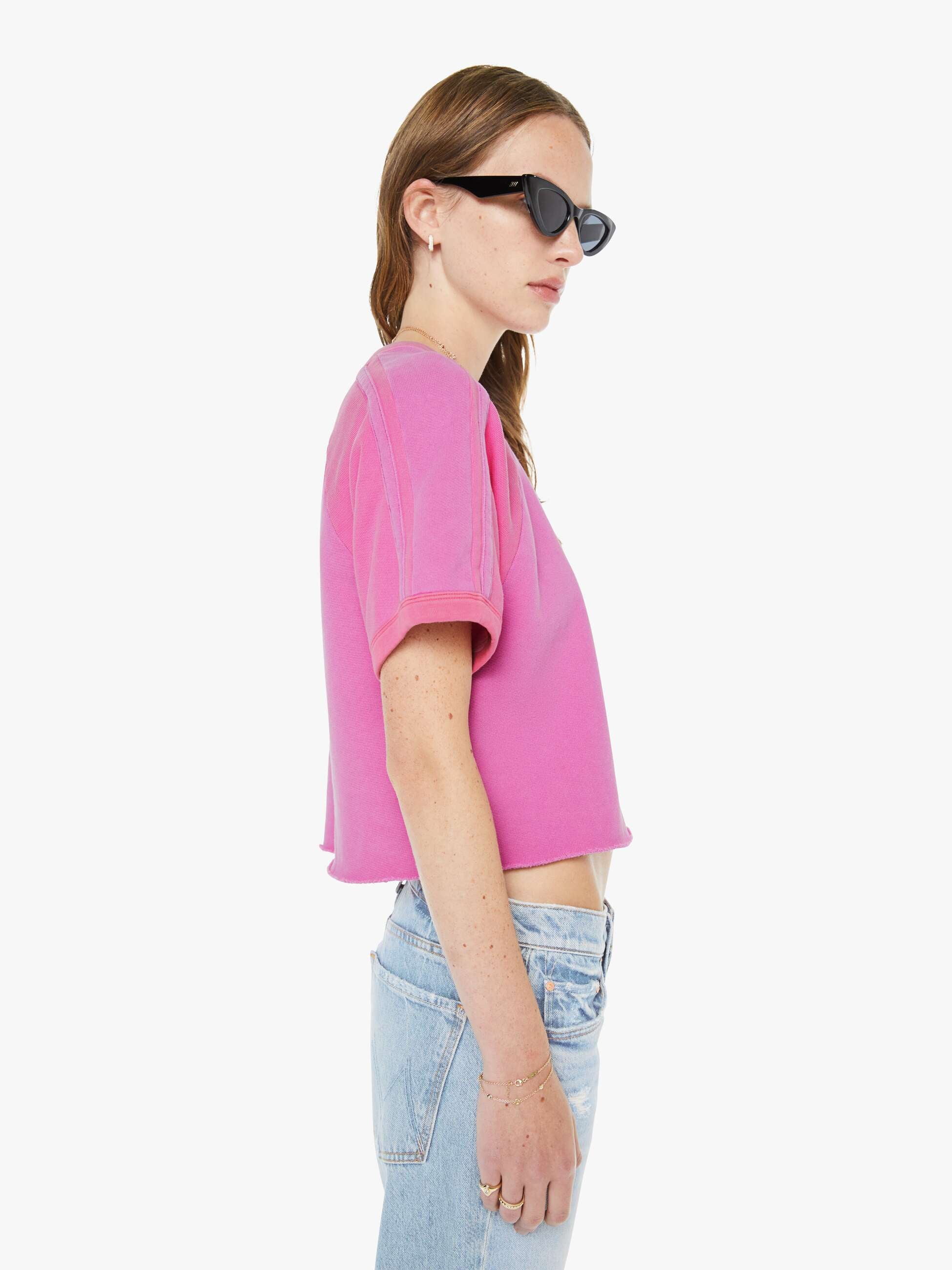 Women The Half Cut Square | Mother Denim Rose Violet