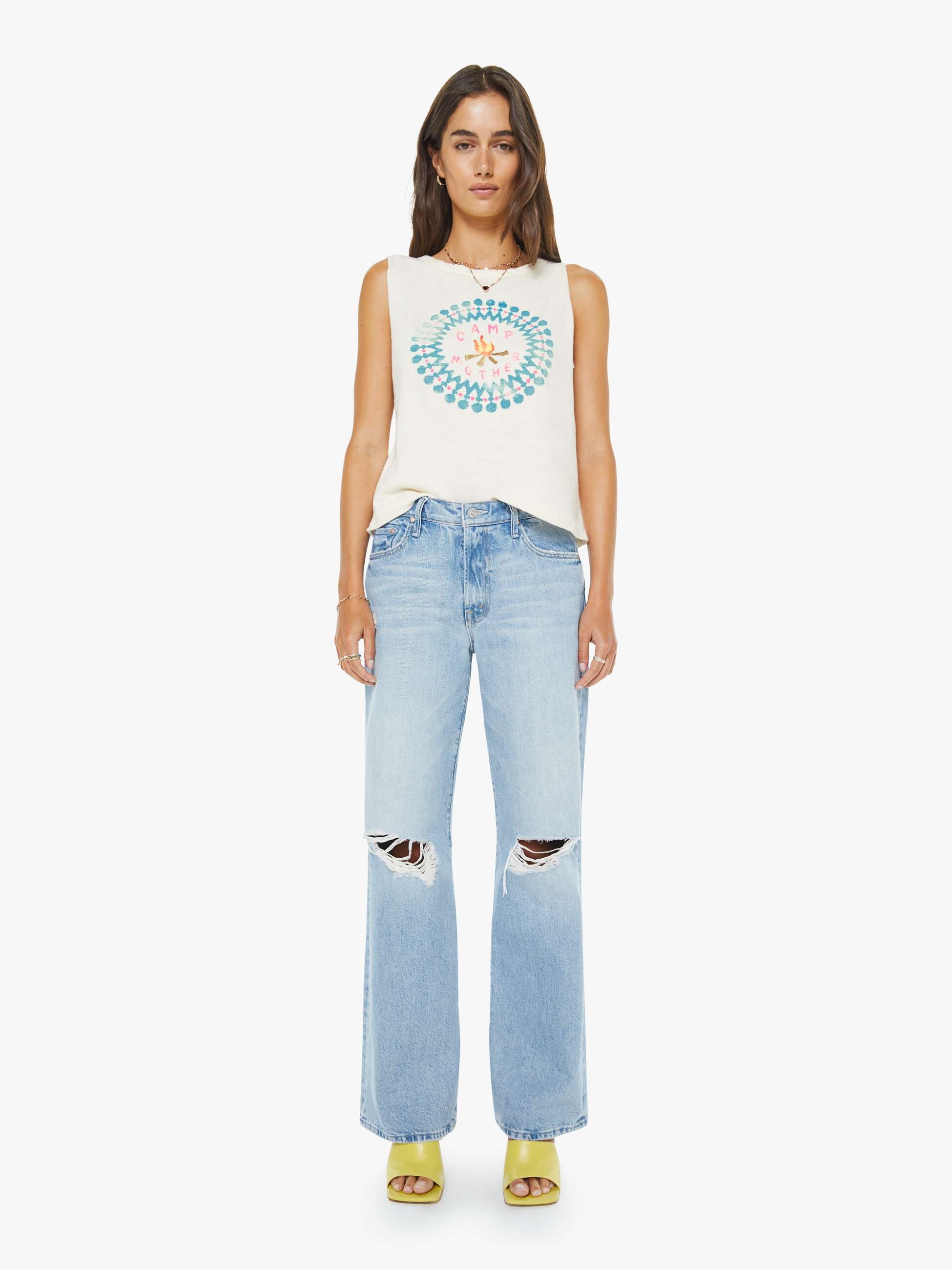 Women The Flirt Squad | Mother Denim Antique White