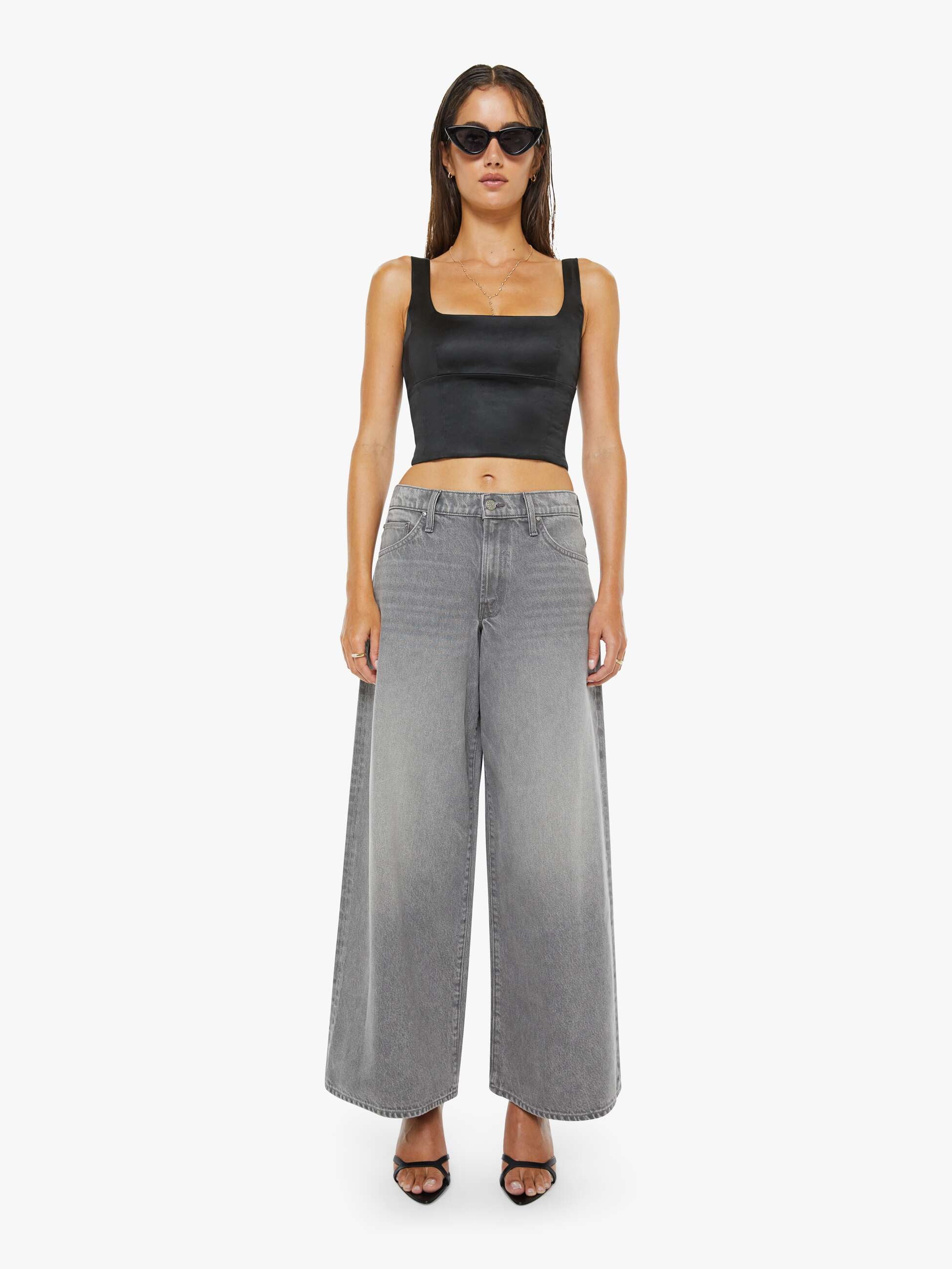 Women The Half Square | Mother Denim Antique White