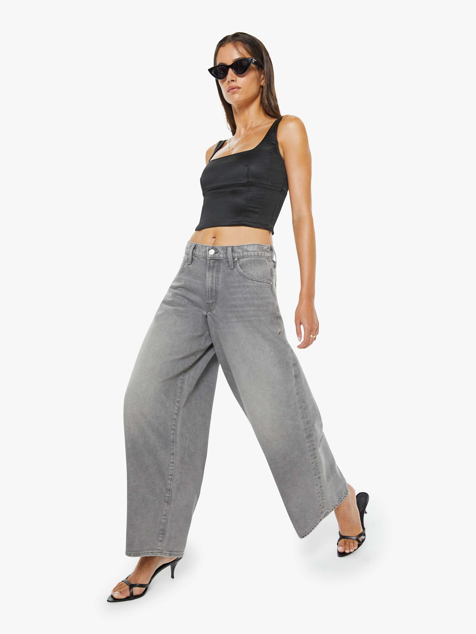 Women The Half Square | Mother Denim Antique White