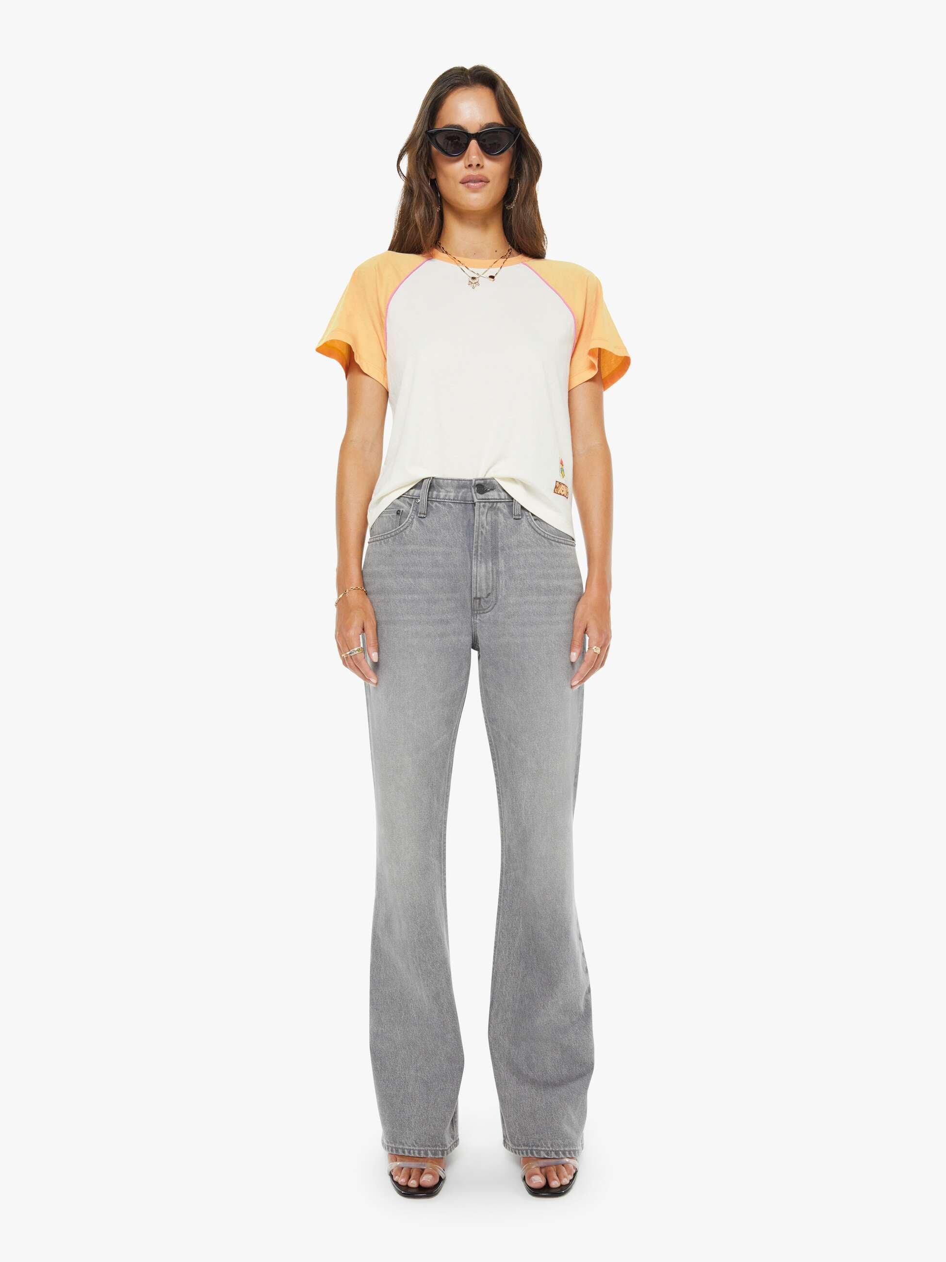 Women The Half Square | Mother Denim Antique White